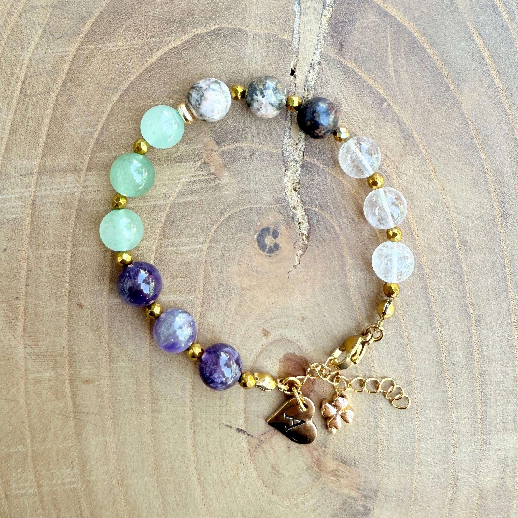 Personalized Scorpio Zodiac Gemstone Stainless Steel Bracelet