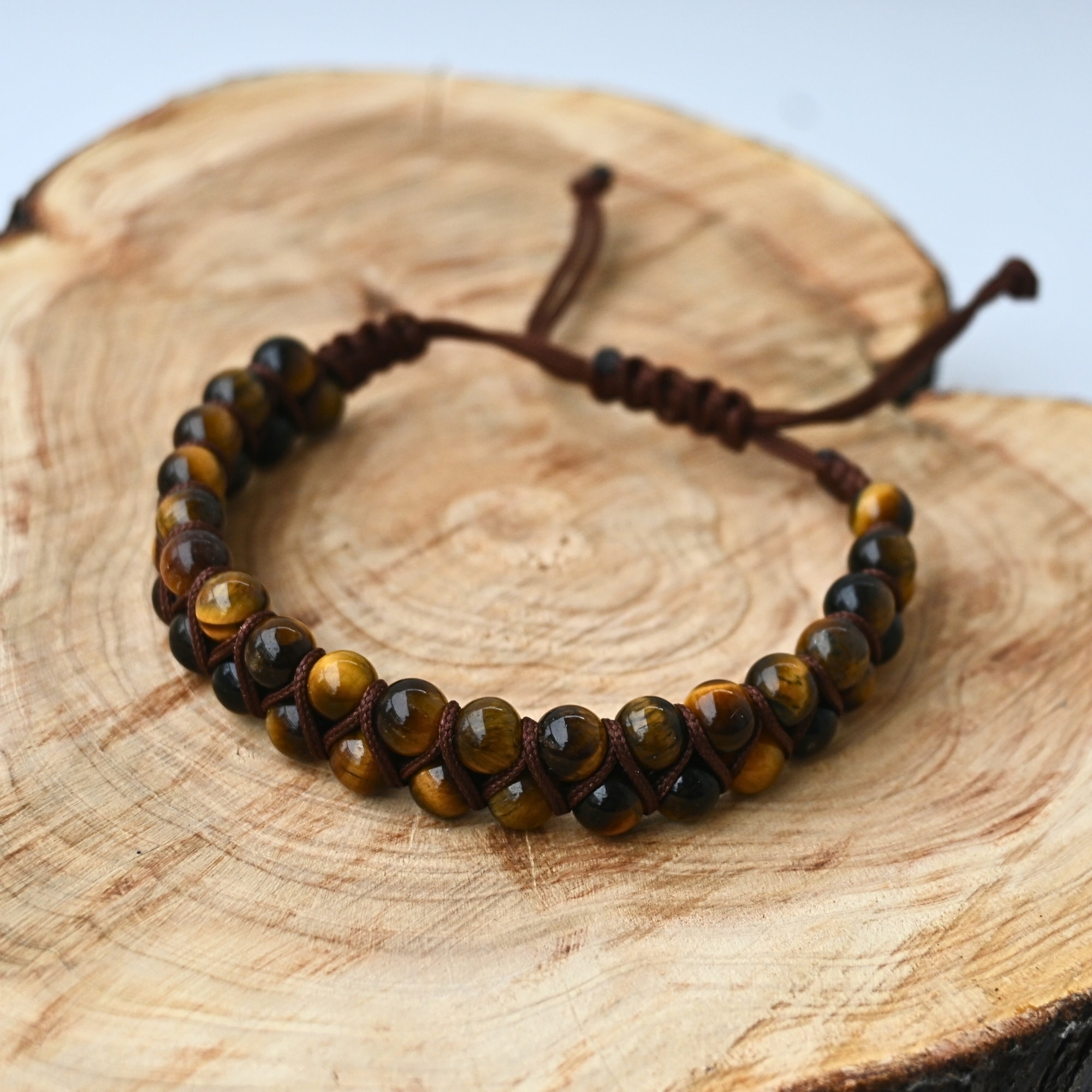 Kaplangözü Doğal Taş Makrome Örgü Bileklik