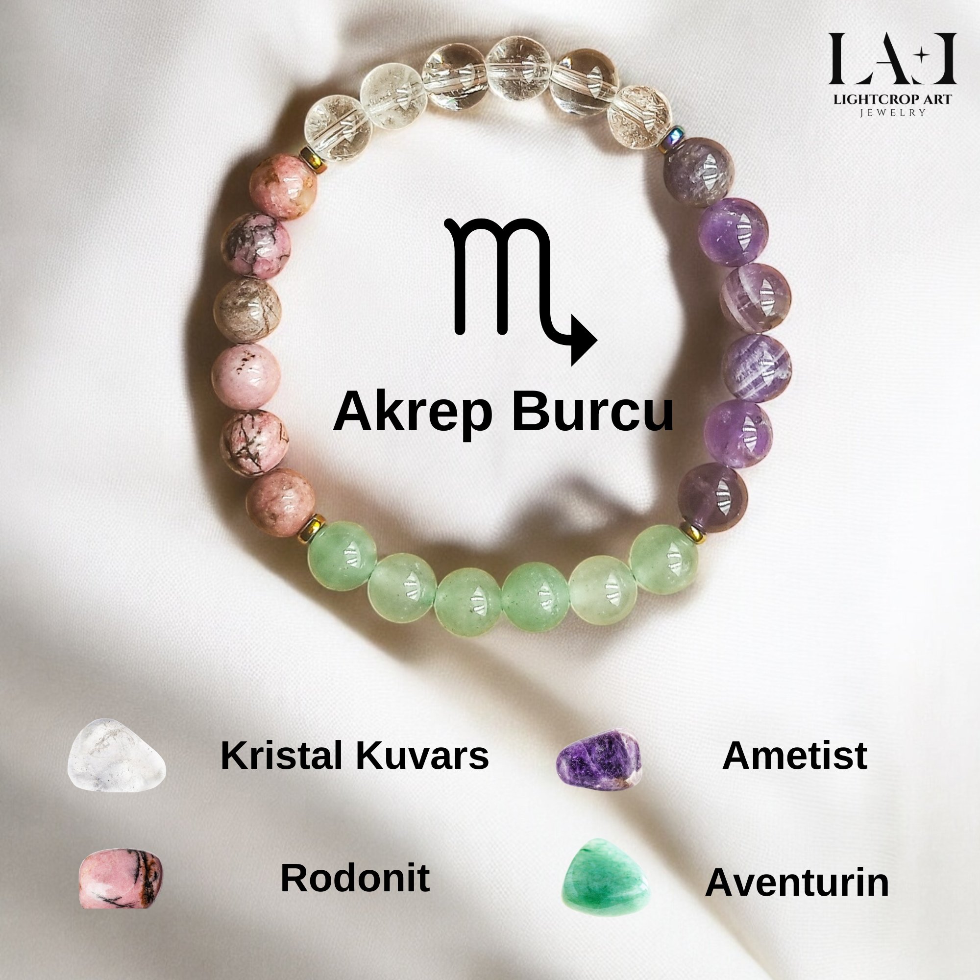Akrep Burcu Doğal Taş Bileklik