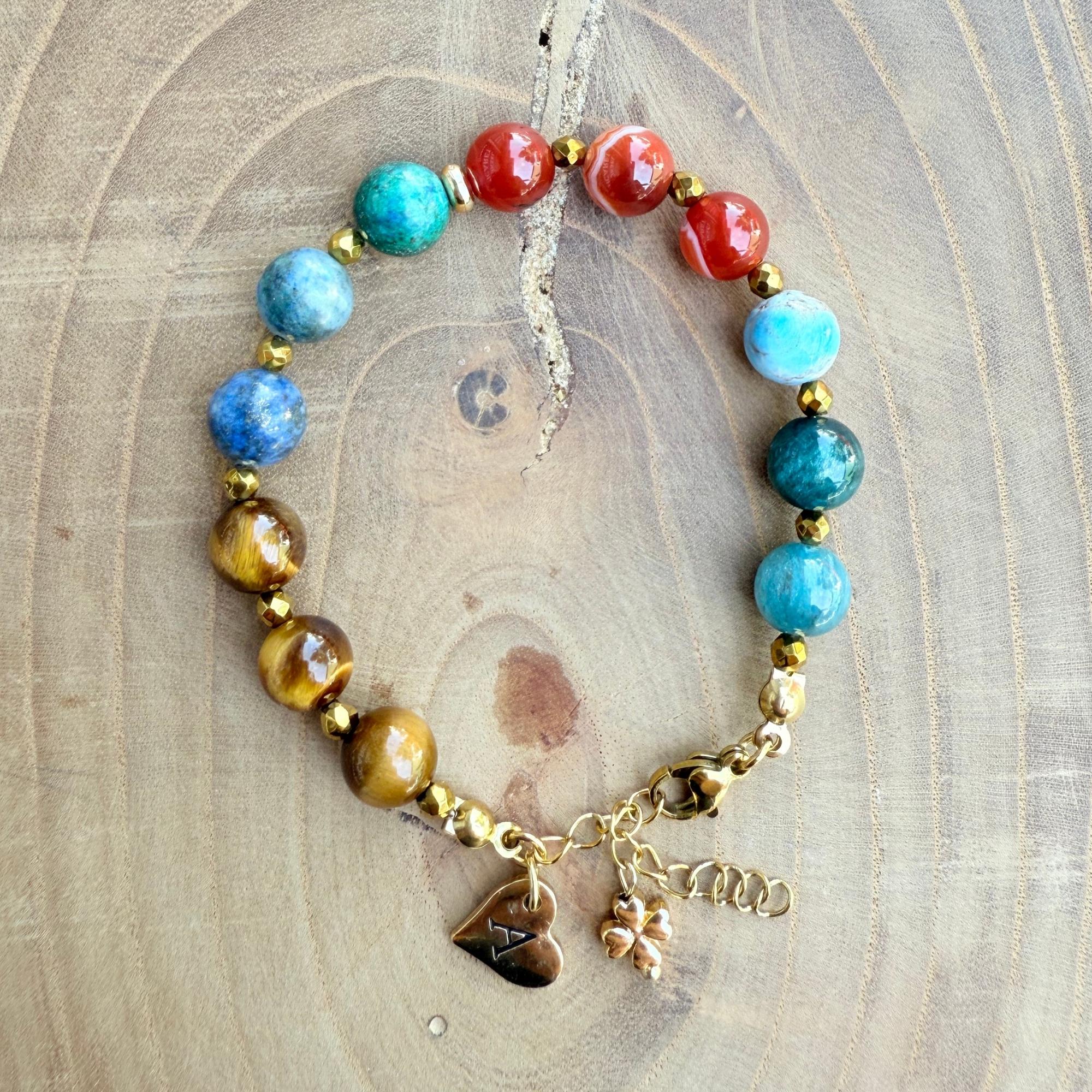 Personalized Capricorn Zodiac Gemstone Stainless Steel Bracelet