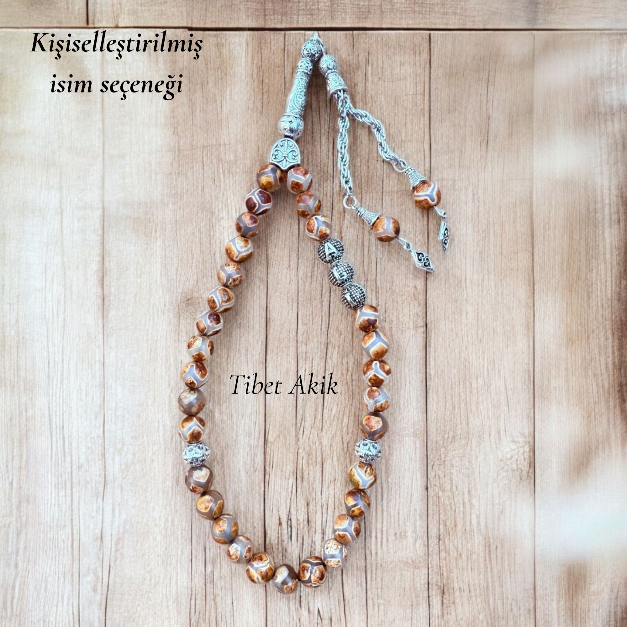 Kişiye Özel Tibet Akik Doğal Taş Tespih