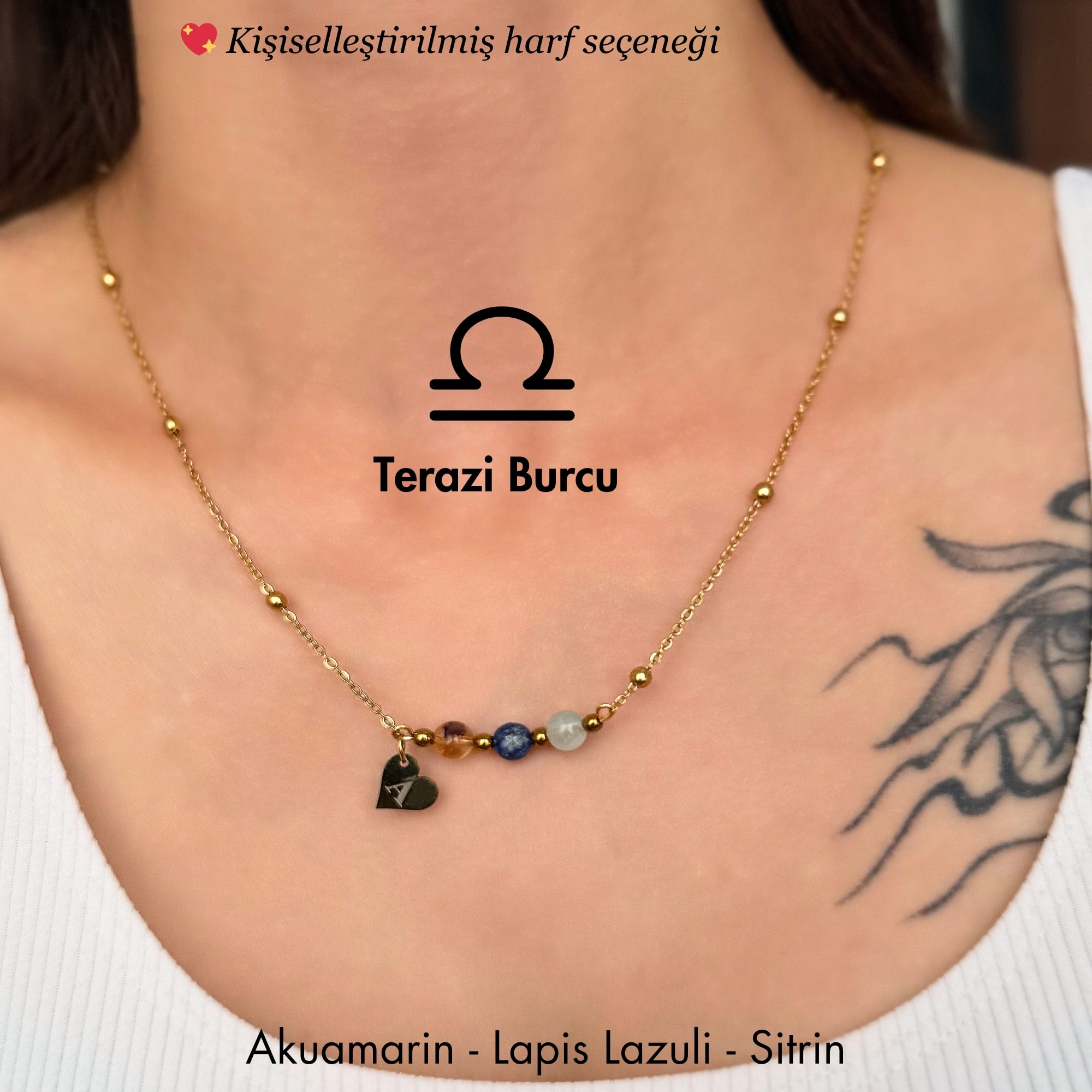 ♎️ Terazi Burcu – Kişiye Özel Çelik Burç Kolye