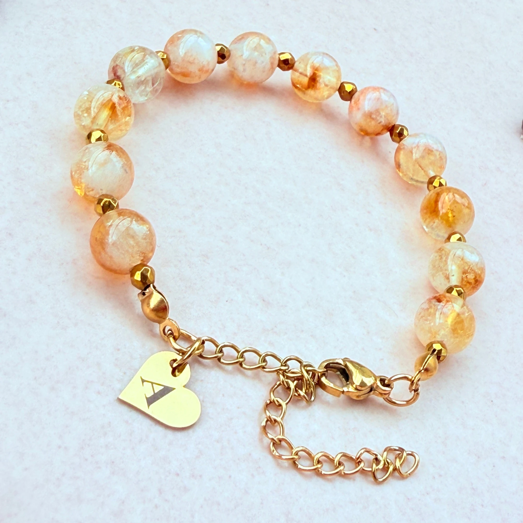 November Birthstone – Personalized Citrine Gemstone Bracelet