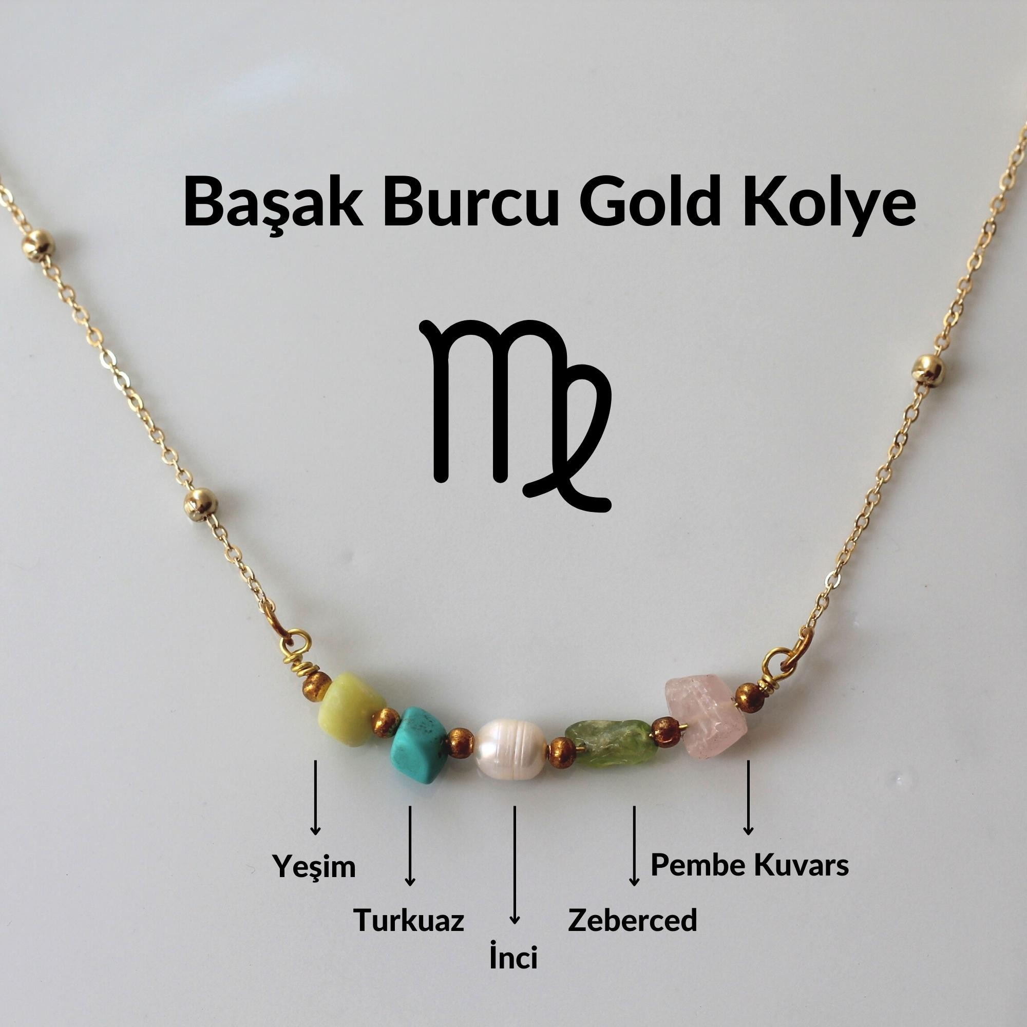 Başak Burcu Doğal Taş Kolye