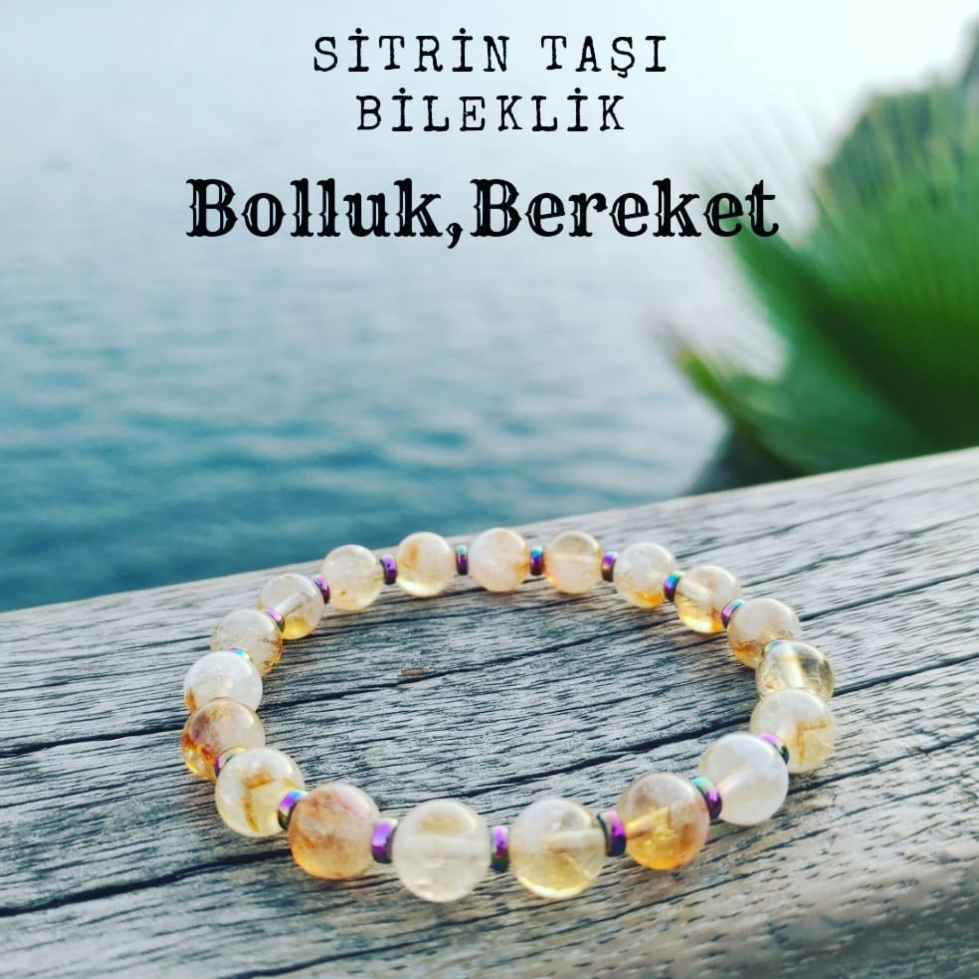 Bolluk Ve Bereket Sitrin Doğal Taş Bilekliği