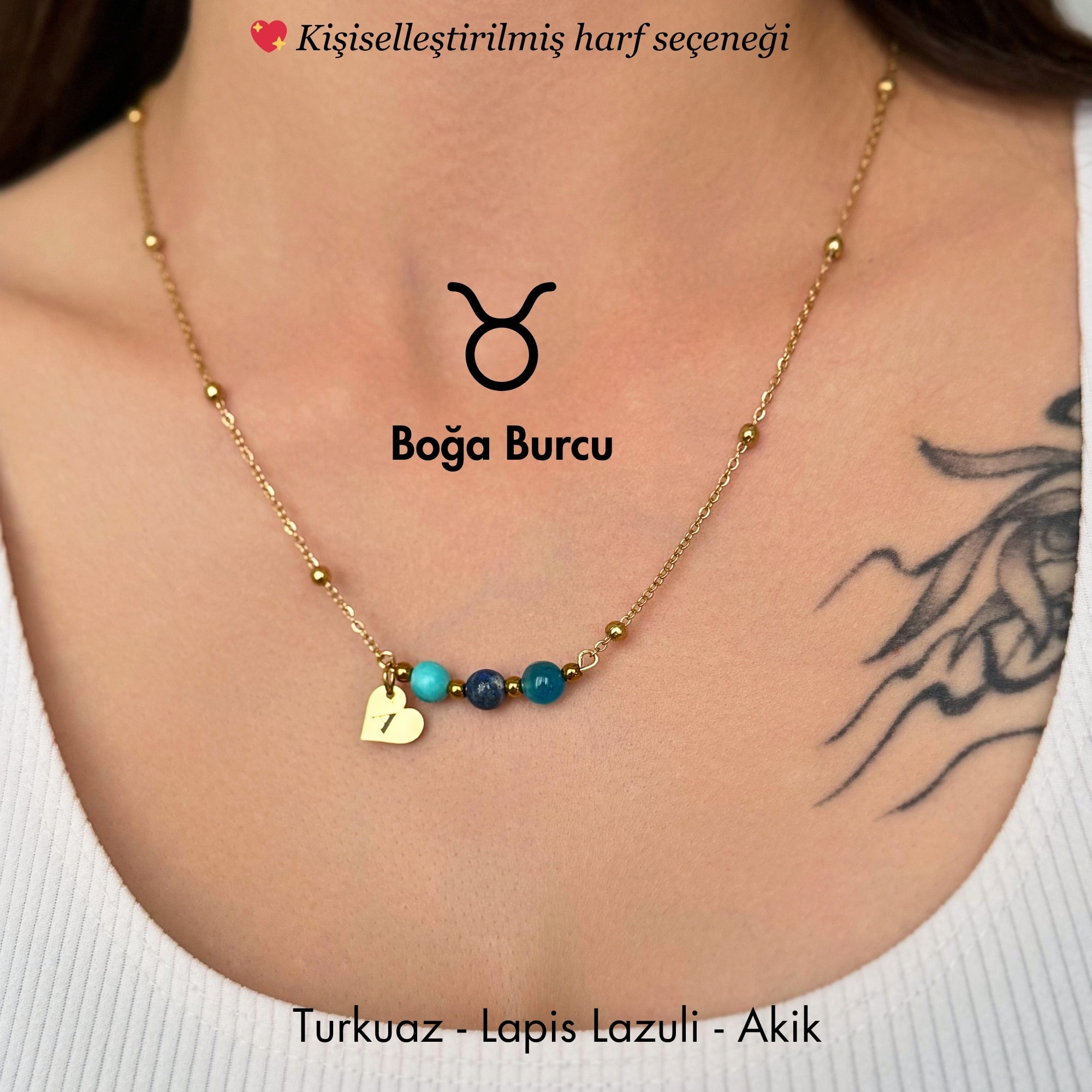 ♉️ Boğa Burcu – Kişiye Özel Çelik Burç Kolye