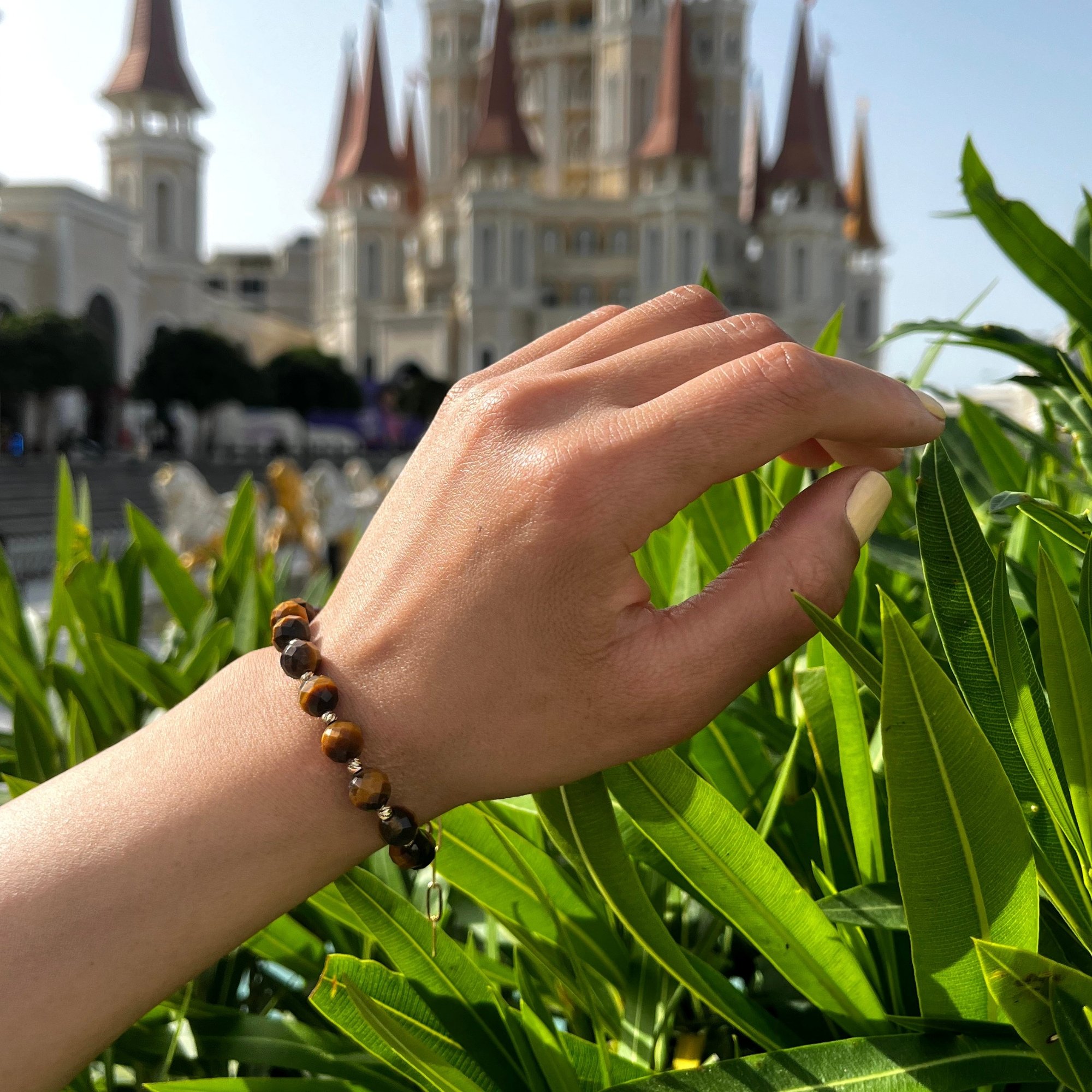 Tiger's Eye Gemstone Chain Bracelet