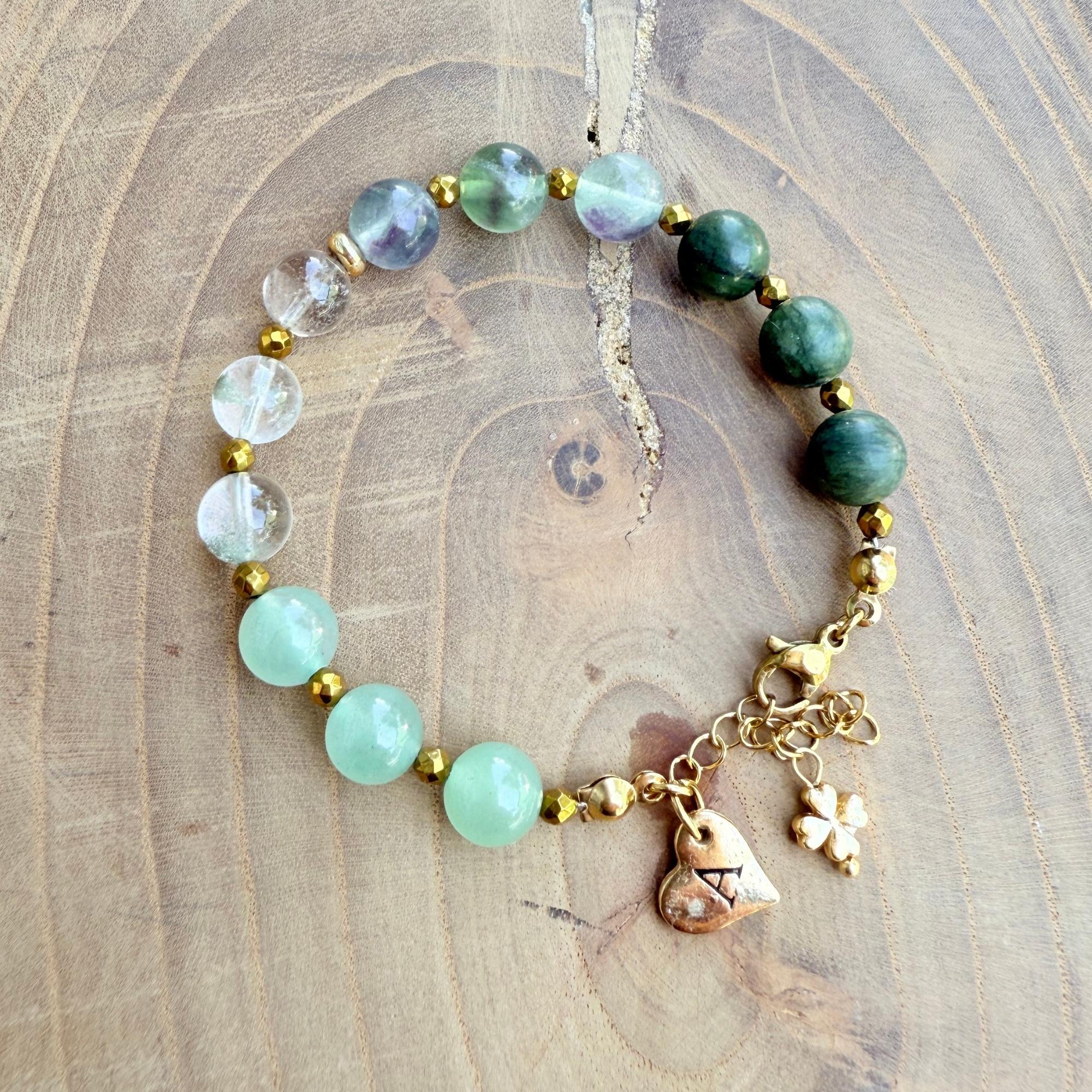 Personalized Aquarius Zodiac Gemstone Stainless Steel Bracelet