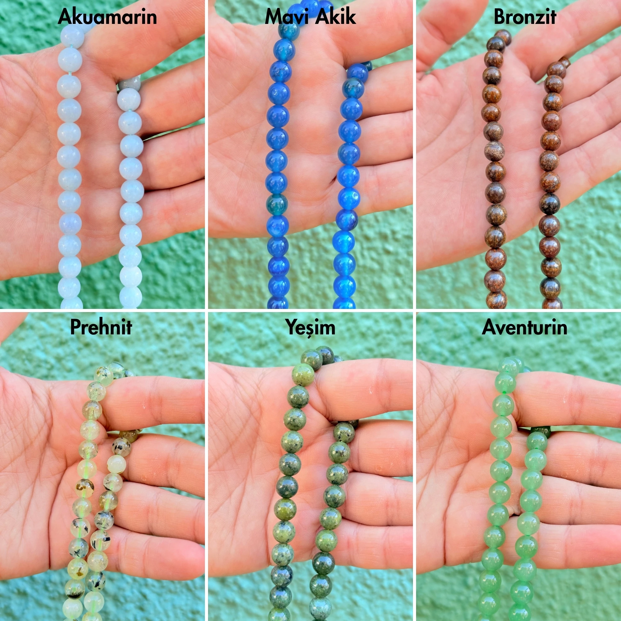 Göz Bilekliği – Kişiye Özel Harfli Doğal Taş Tasarım