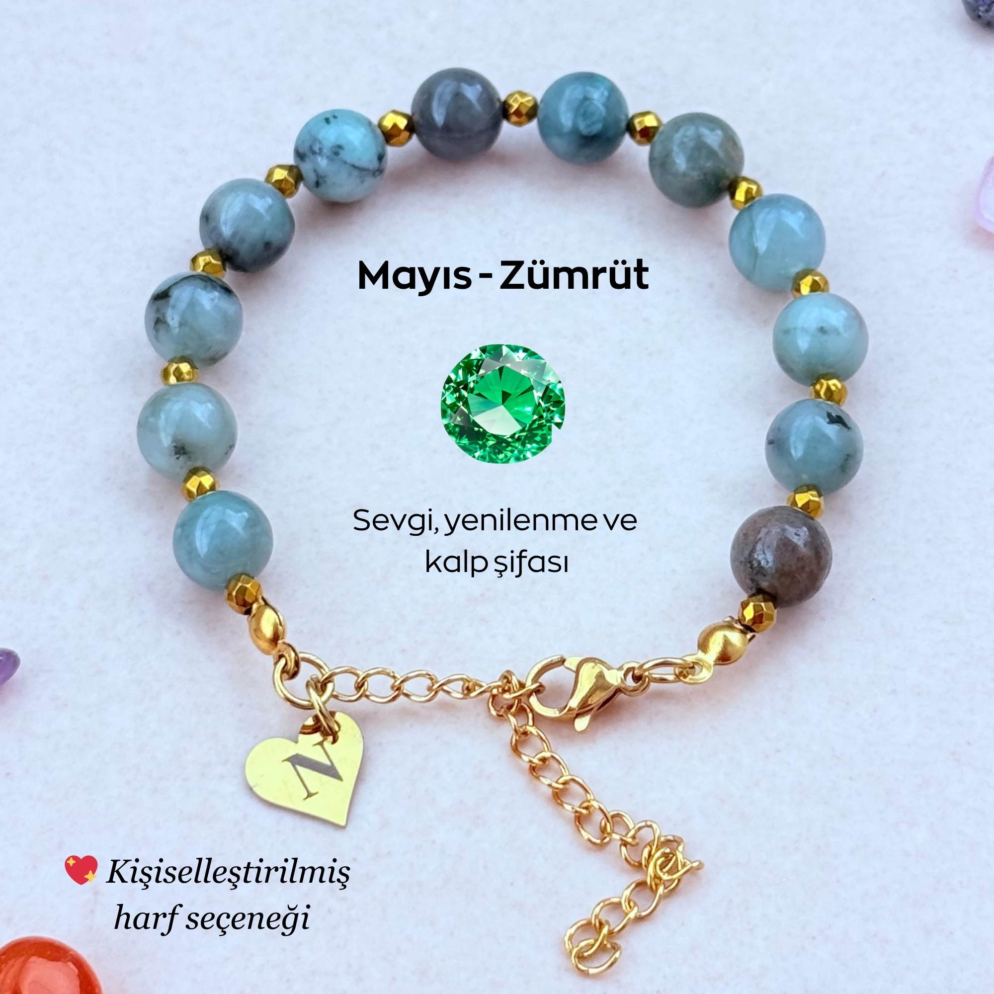 Mayıs Doğum Taşı – Kişiye Özel Zümrüt Bileklik