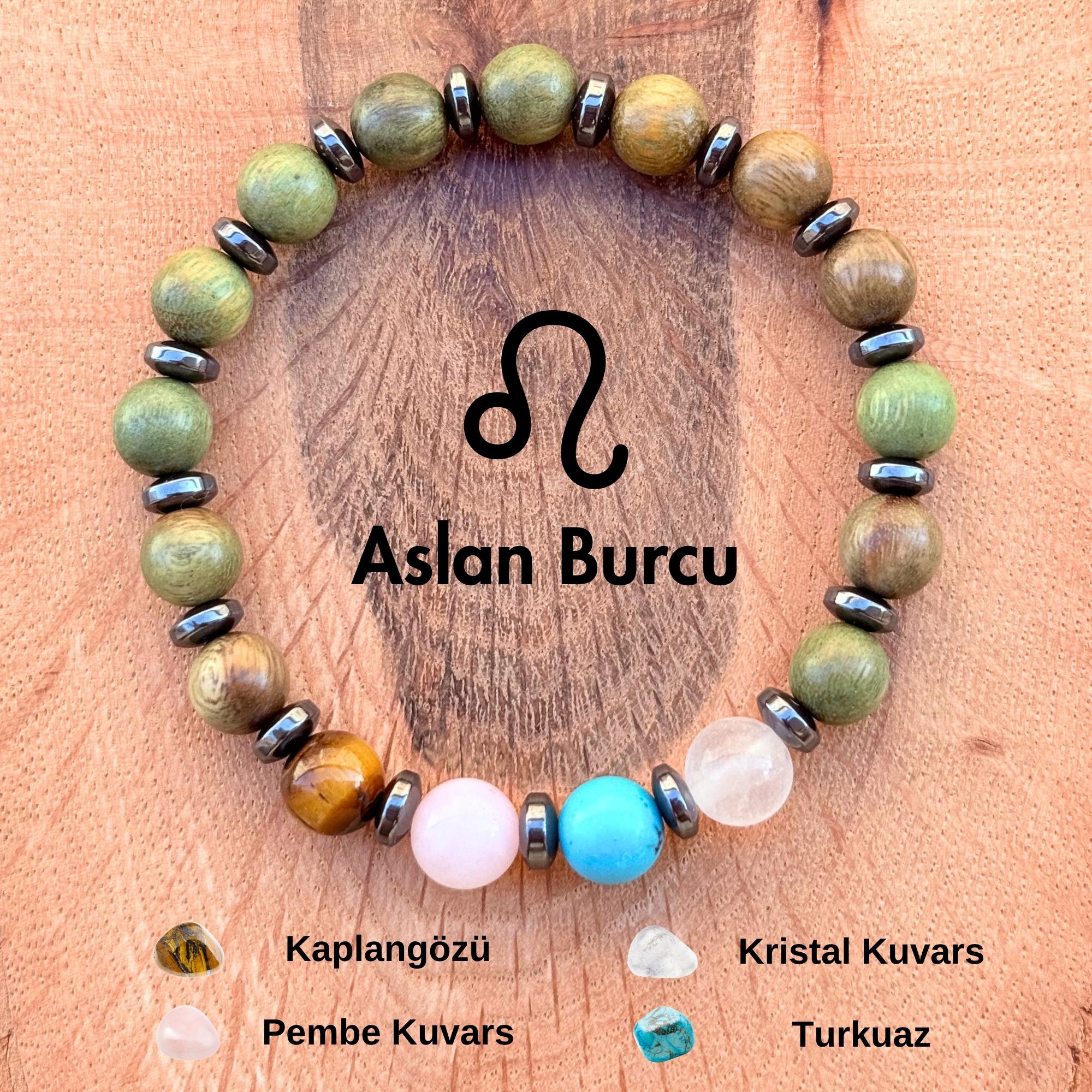 Aslan Burcu Kadın Bilekliği – Yeşil Sandal Ağacı ♌️