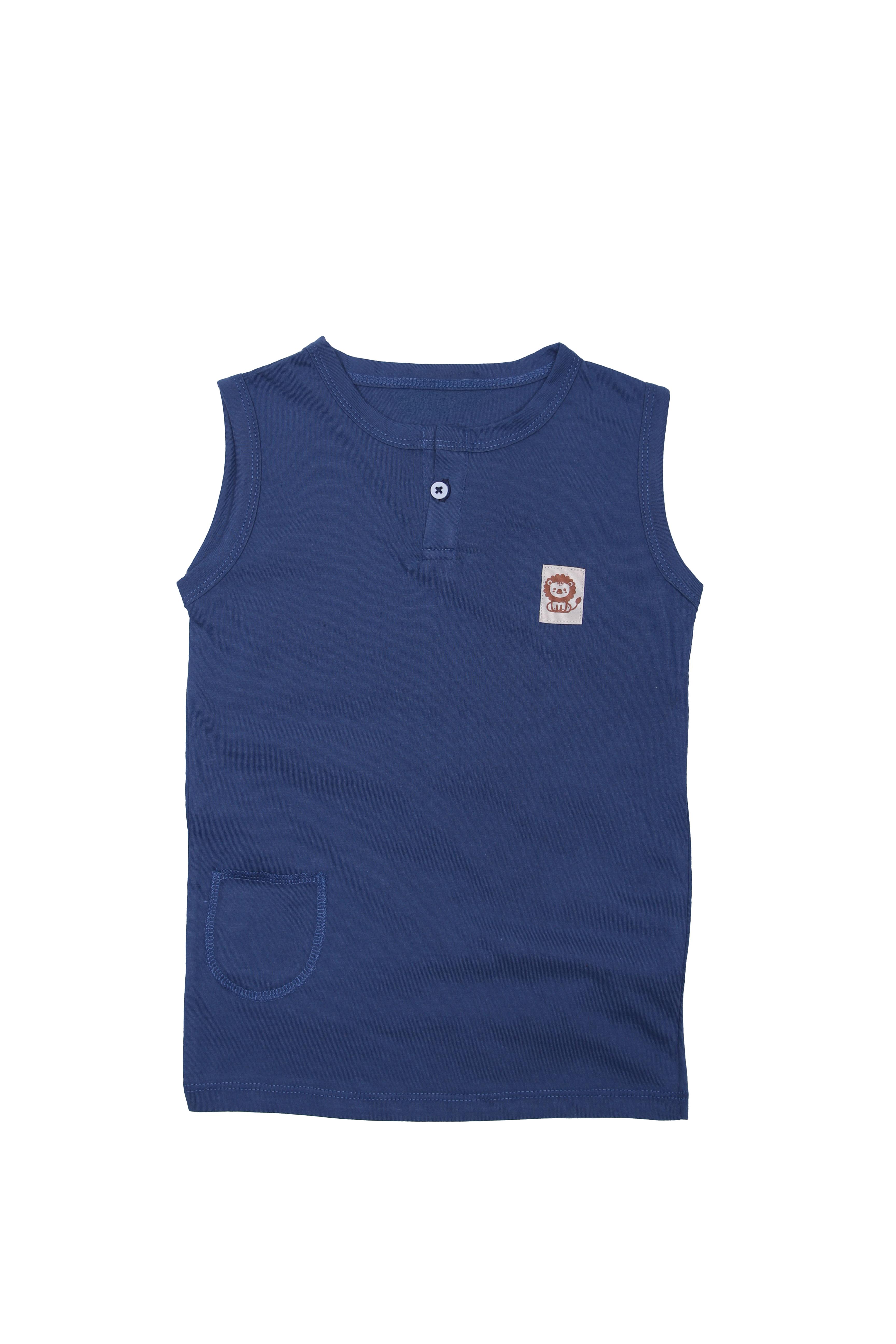 T-shirt-sıfır kol-düğmeli - LACİVERT
