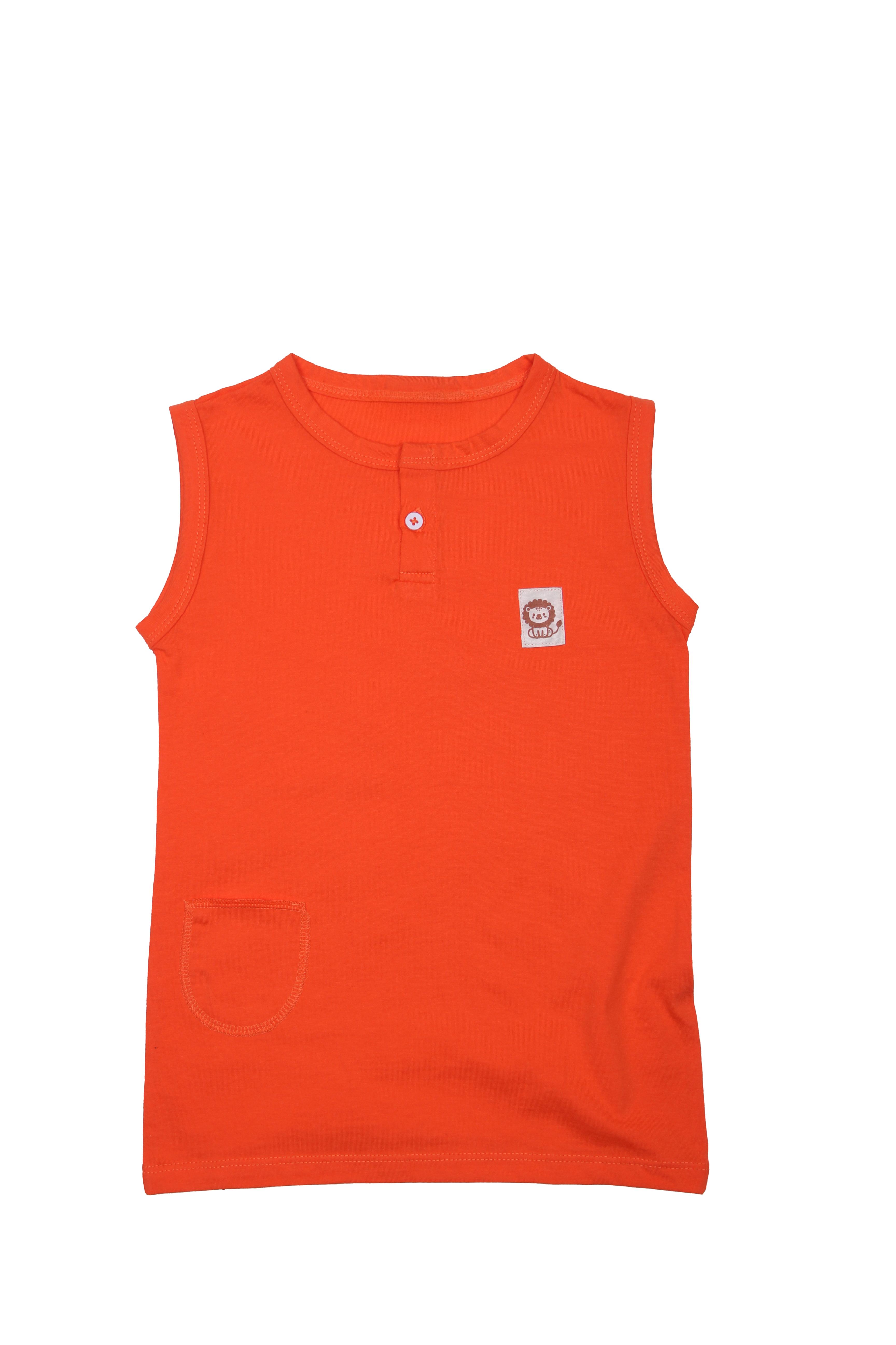 T-shirt-sıfır kol-düğmeli - TURUNCU