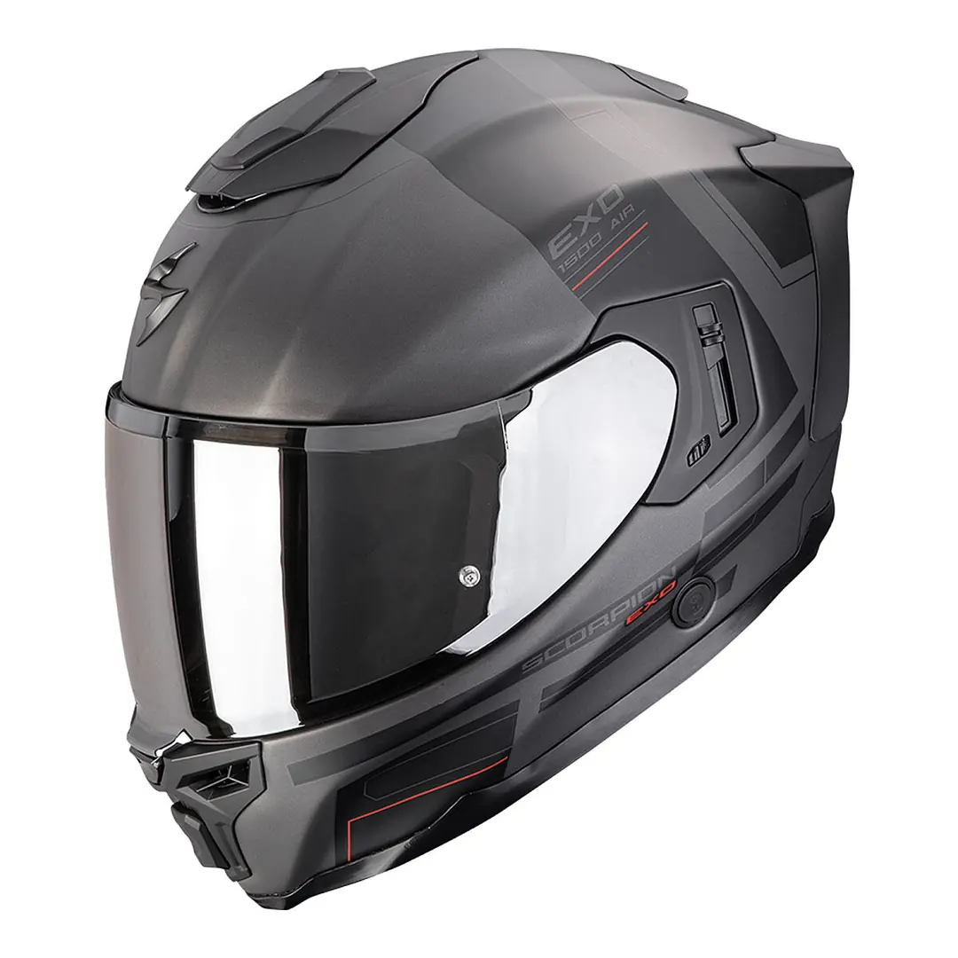 Scorpion EXO-1500 Air Dual Kapalı Motosiklet Kaskı Mat Siyah / Gri / Kırmızı