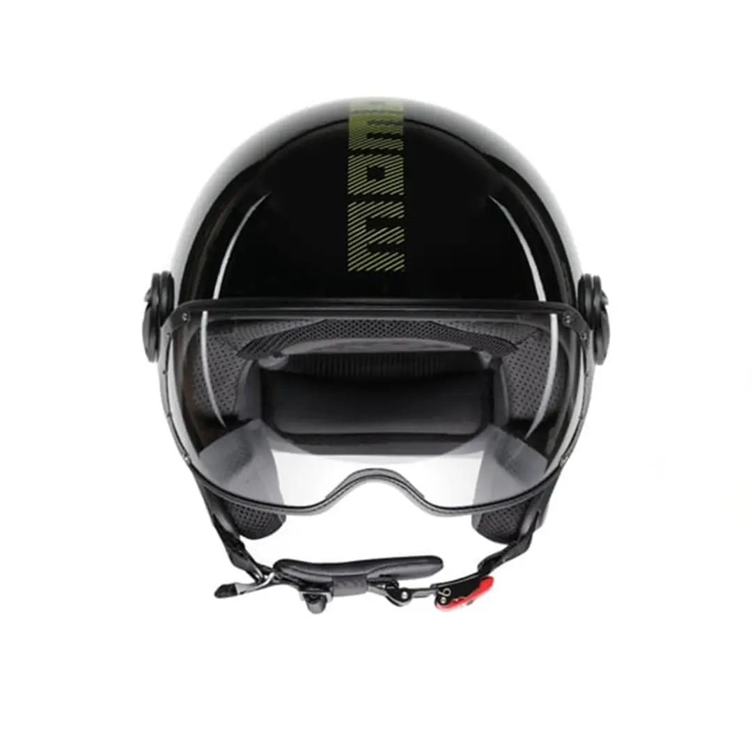 MOMO KASK/ FGTR CLASSIC STRIPES BLK YLW FLUO