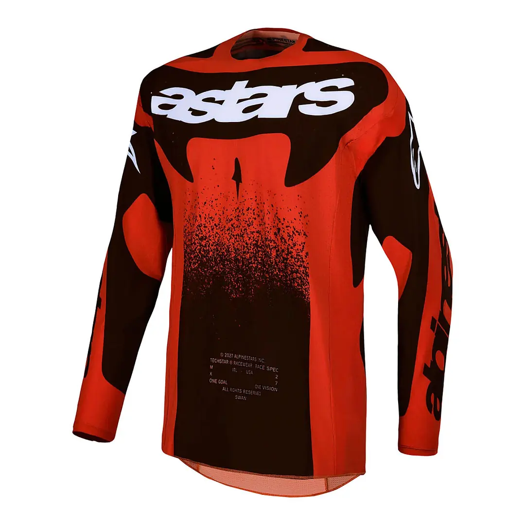 Alpinestars Techstar Swan Off-Road Motosiklet Jerseyi Kırmızı / Siyah