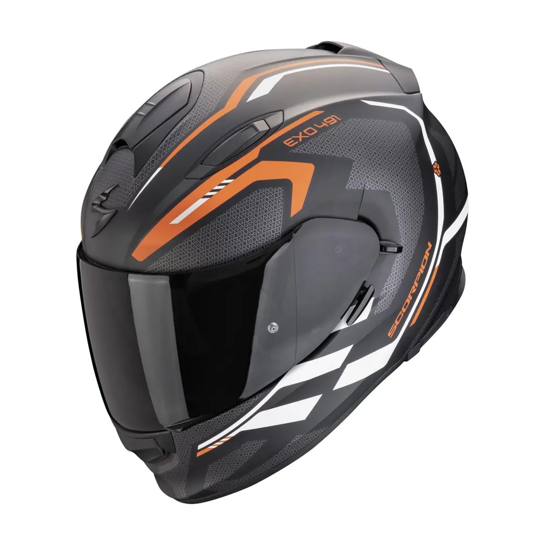 Scorpion EXO 491 Evo Kripta Kapalı Motosiklet Kaskı Mat Siyah / Oranj
