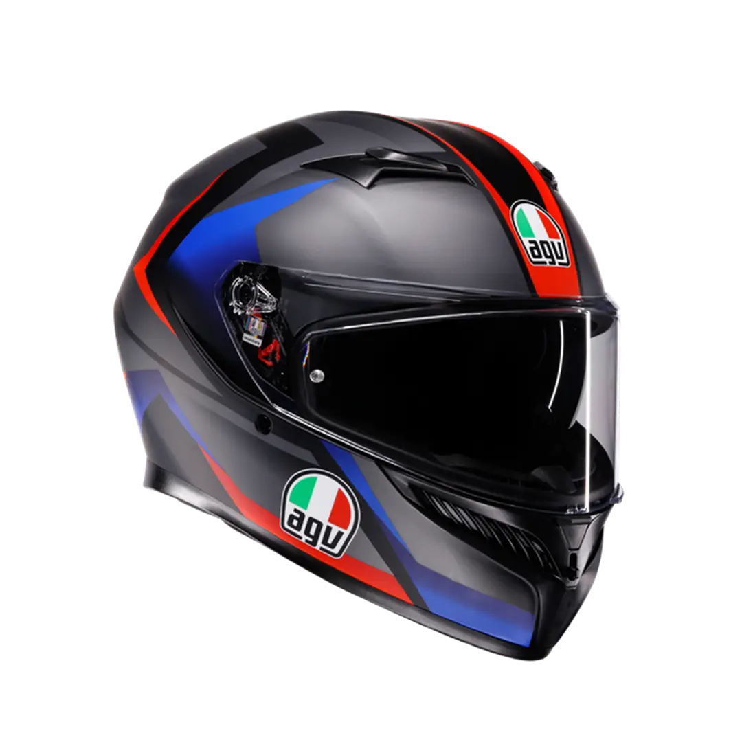 AGV KASK/K3 MPLK STRIGA MATT BLACK/BLUE/RED CONFİGURATİON