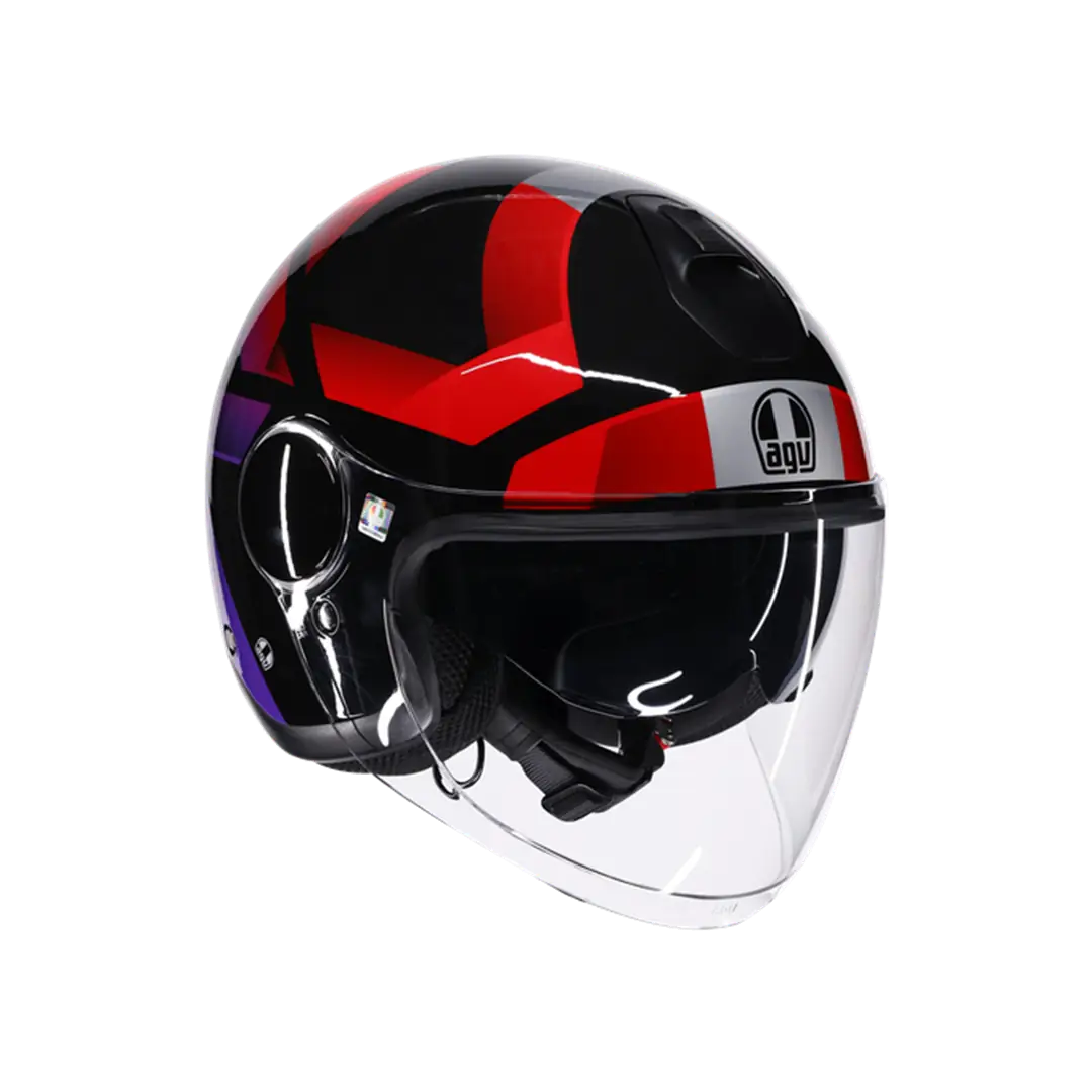 AGV KASK/ ETERES CAMOGLI BLACK/RED/PURPLE