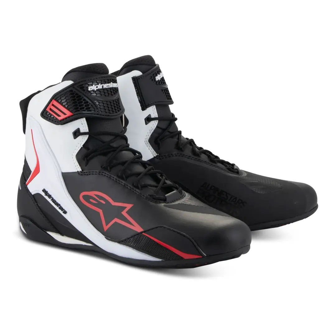 Alpinestars Faster-4 Korumalı Motosiklet Botu Siyah / Beyaz / Kırmızı