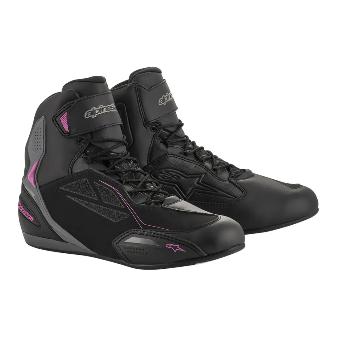 Alpinestars Stella Faster-3 DS Korumalı Kadın Motosiklet Botu Siyah / Gri / Fuşya