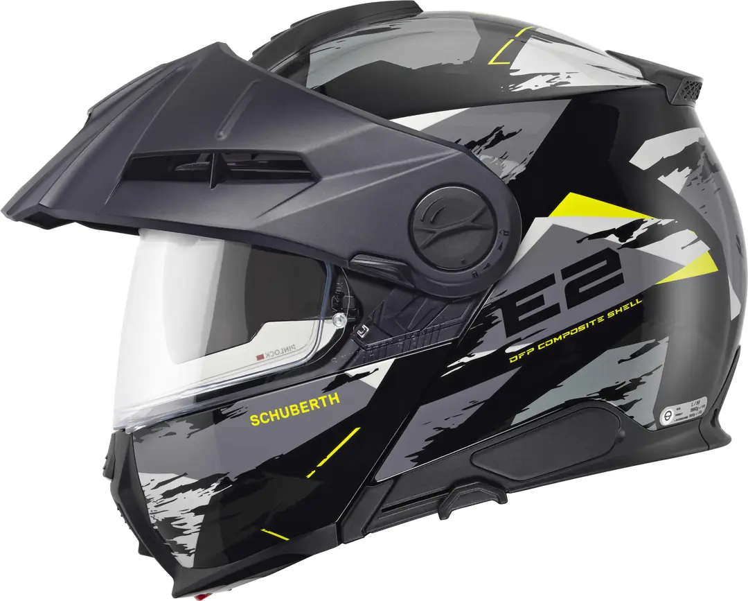 E2 Çene Açılır Motosiklet Kaskı Trail Yellow
