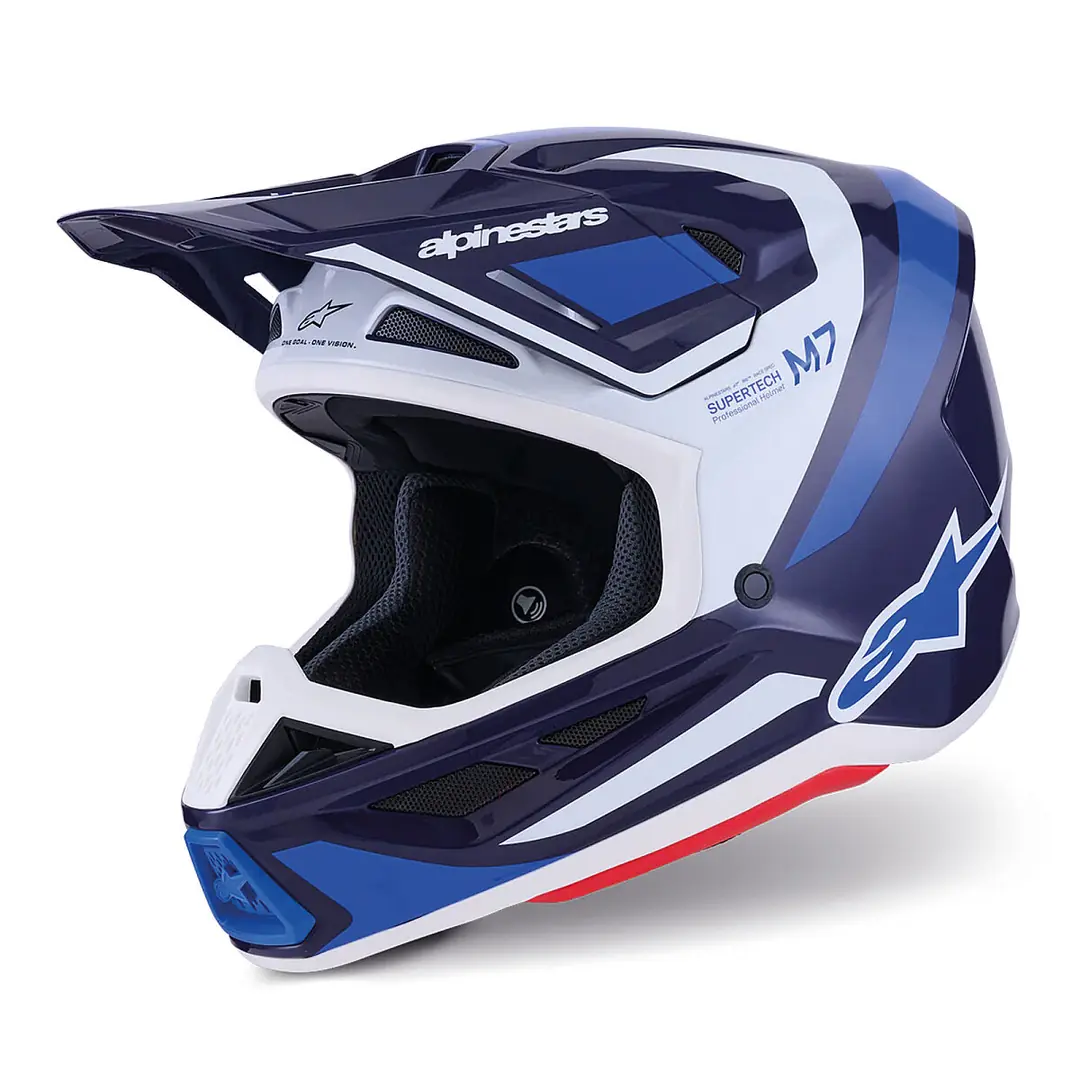 Alpinestars S-M7 Rise Off-Road Kaskı Mavi / Beyaz