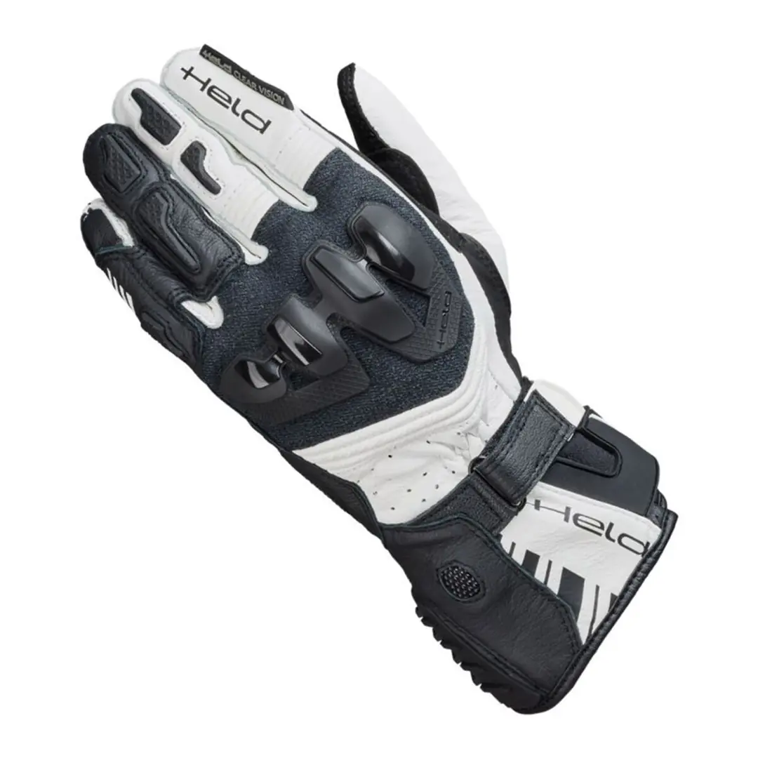 Held Evo-Thrux 3 Korumalı Motosiklet Eldiveni (Kısa Parmak) Siyah / Beyaz