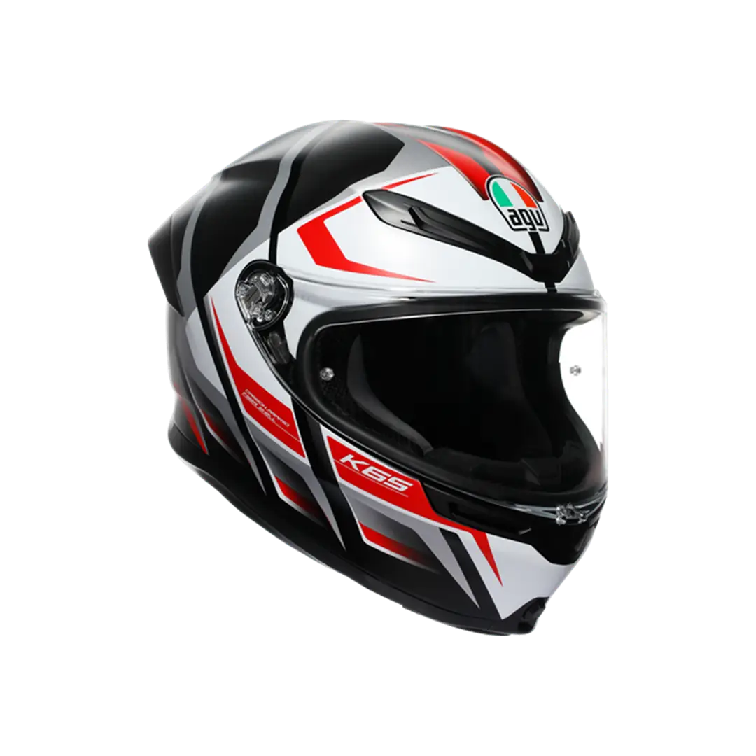 AGV KASK/K6 S MPLK KARVE MATT BLACK WHİTE RED CONFİGURATİON