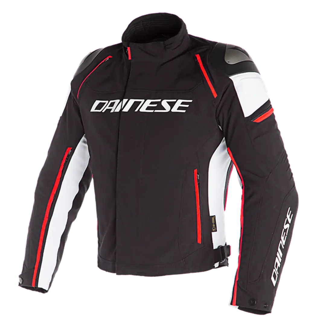 DAINESE/RACING 3 D-DRY JACKET BLK WHT FLUO RED