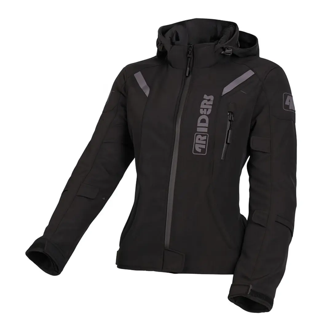 4Riders Alice Pro Korumalı Softshell Kadın Motosiklet Montu Siyah