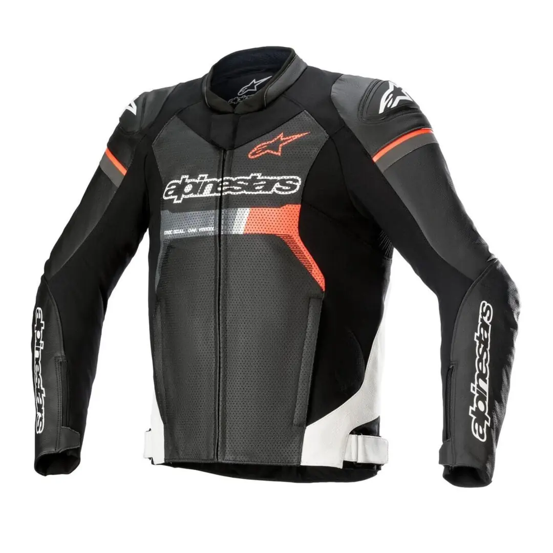 Alpinestars GP Force Air Deri Korumalı Motosiklet Montu Siyah / Beyaz / Kırmızı