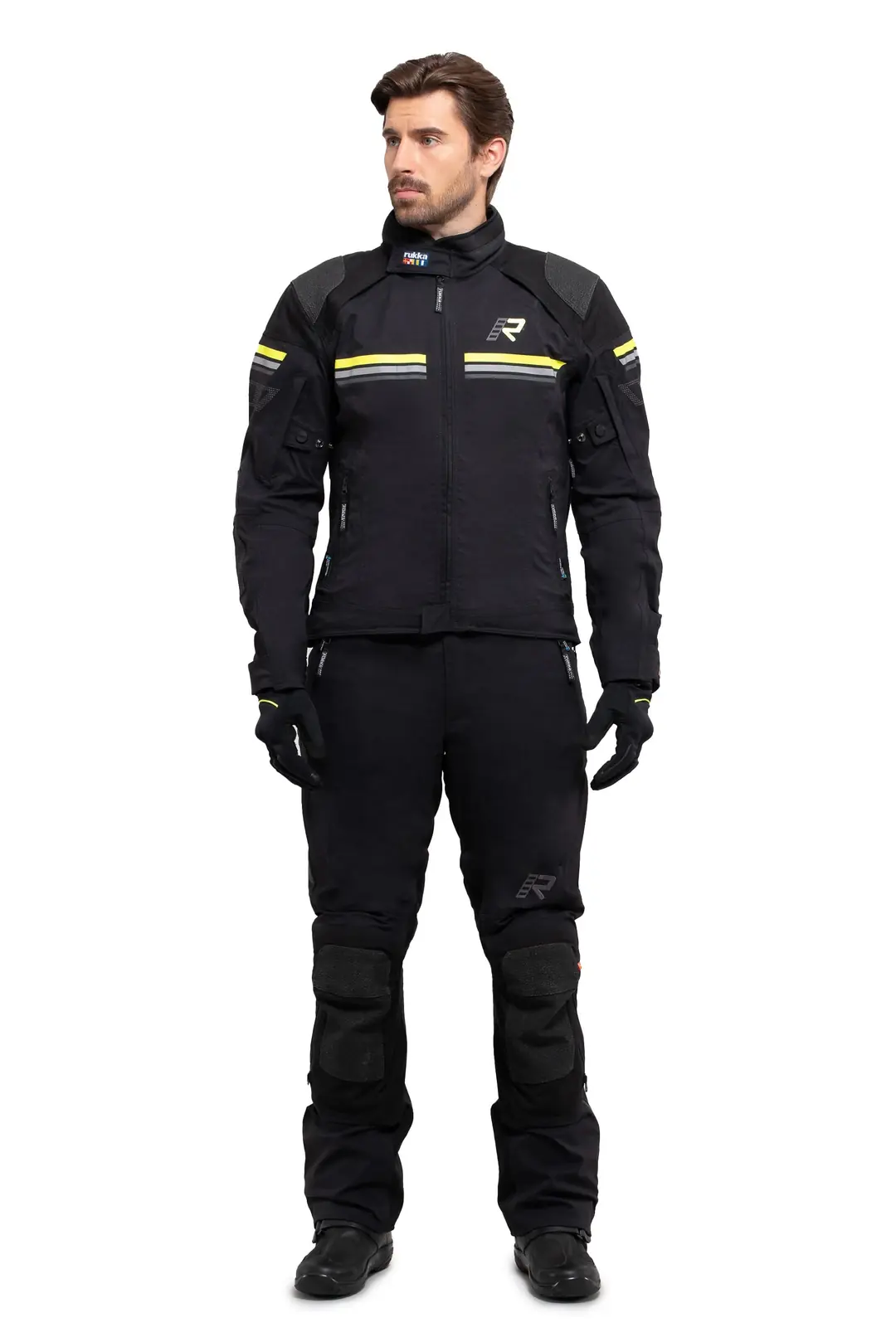 Armatou-R Erkek Kışlık Motosiklet Montu Siyah/Fluo Sarı-994