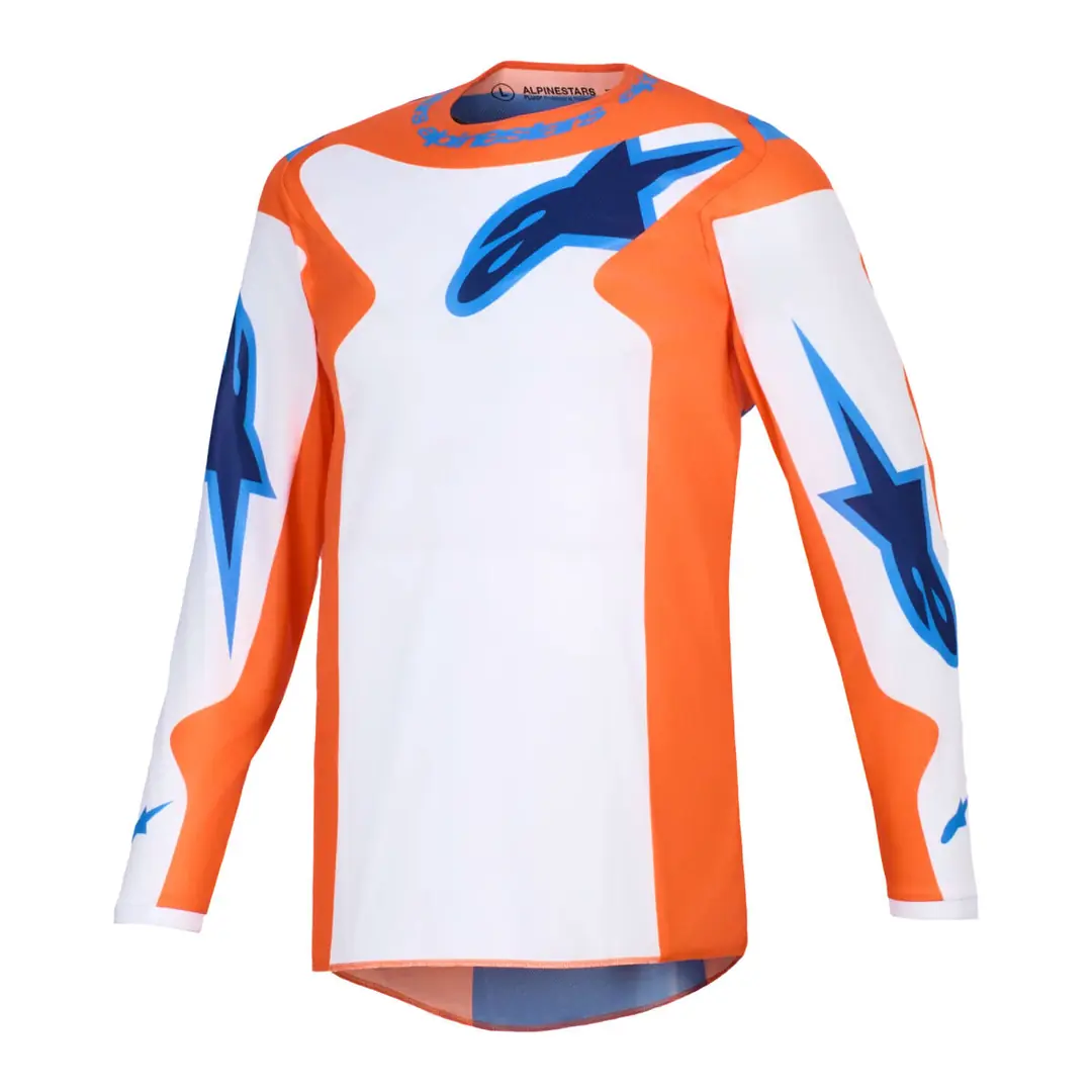 Alpinestars Fluid Grid Off-Road Motosiklet Jerseyi Oranj / Mavi / Beyaz