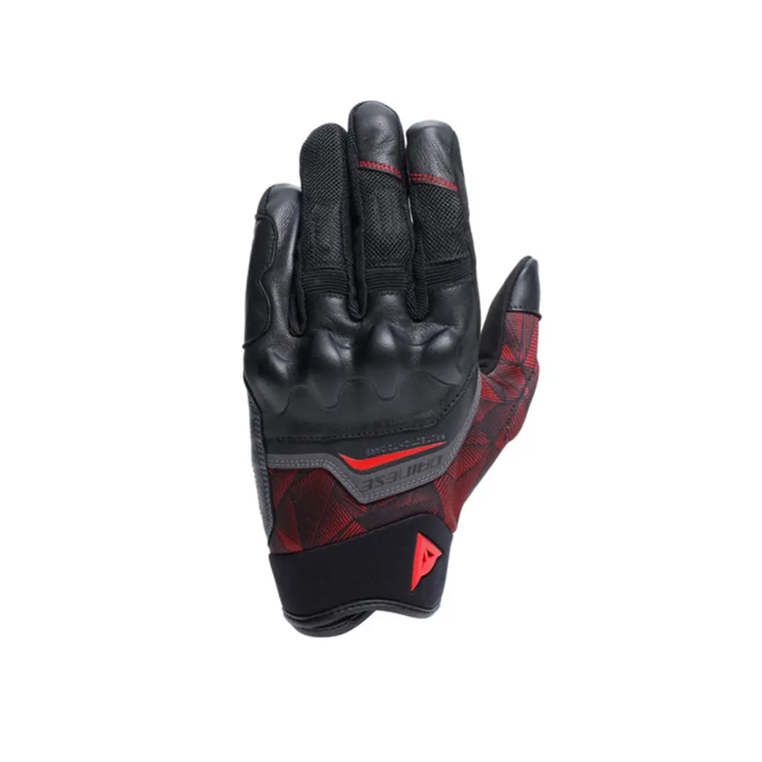 DAINESE ELD/ ERMEX GLOVES BLACK RED LAVA