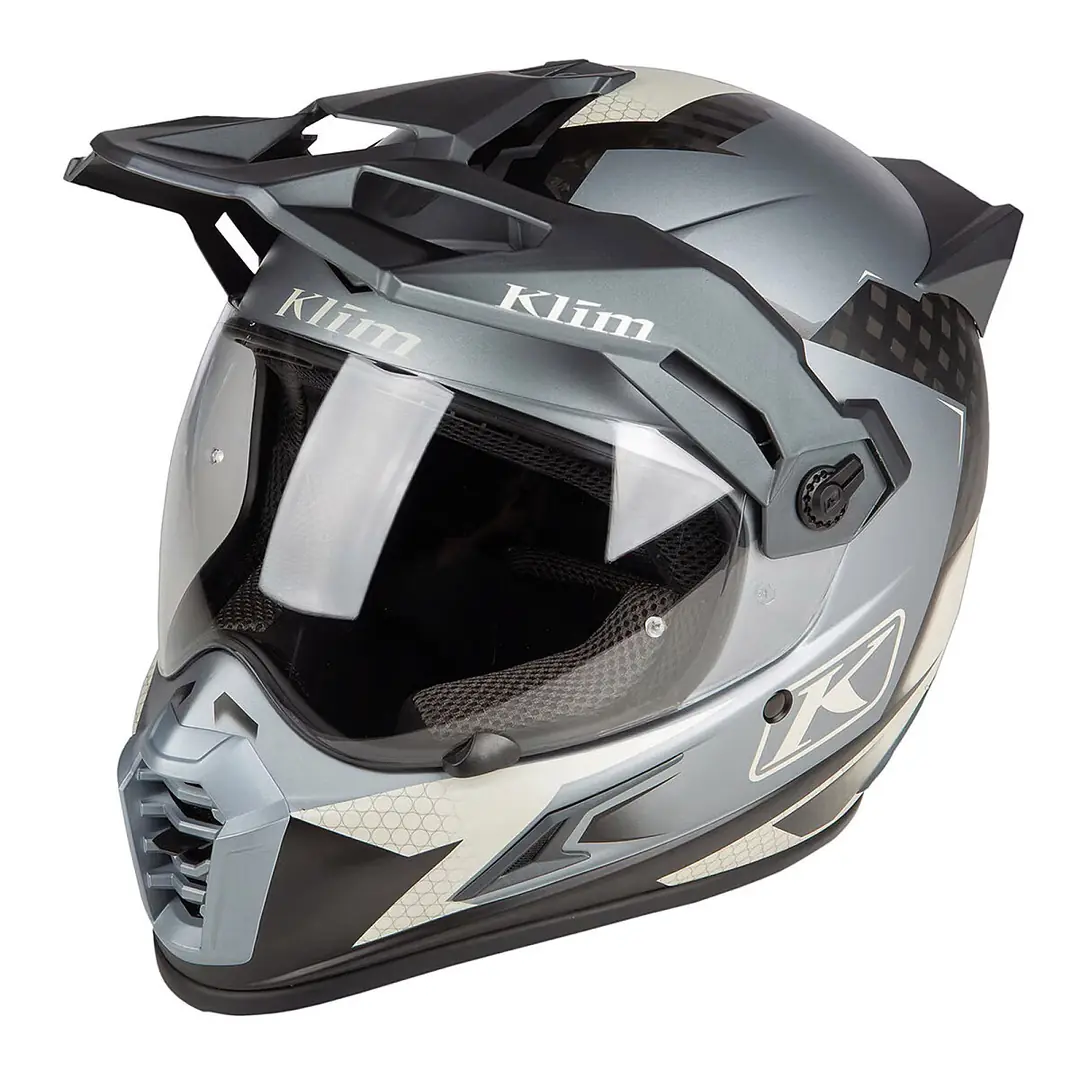 Klim Krios Pro Carbon Charger Adv Rally Motosiklet Kaskı Gri