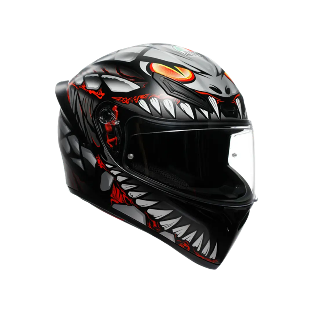 AGV KASK/K1 S LYZARD MATT BLACK GREY RED CONFİGURATİON