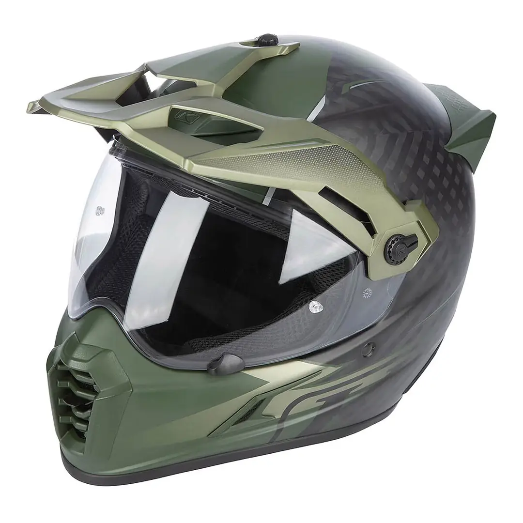 Klim Krios Pro Carbon Echo Adv Rally Motosiklet Kaskı Siyah / Yeşil