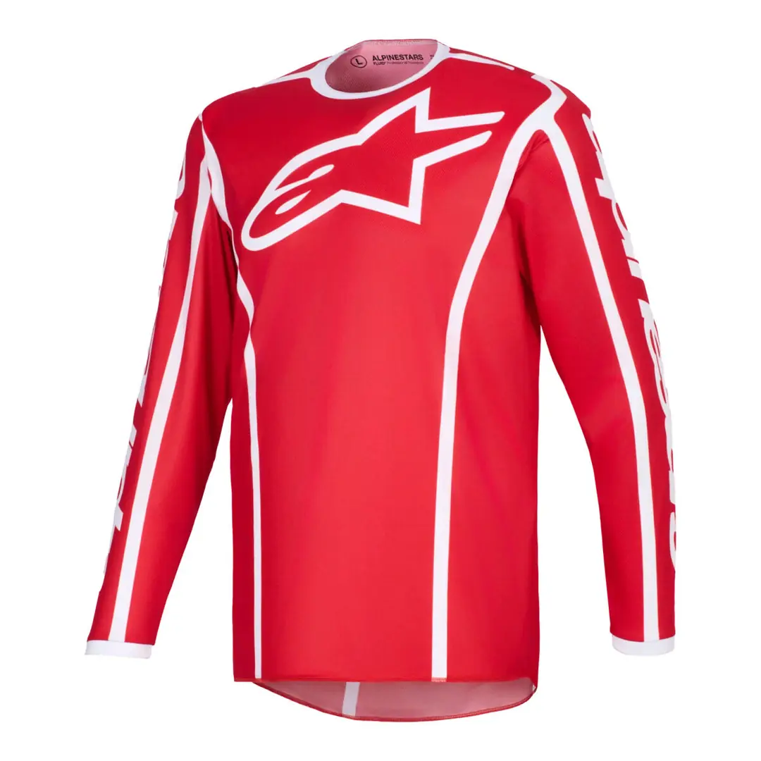 Alpinestars Fluid Apex Off-Road Motosiklet Jerseyi Kırmızı / Beyaz