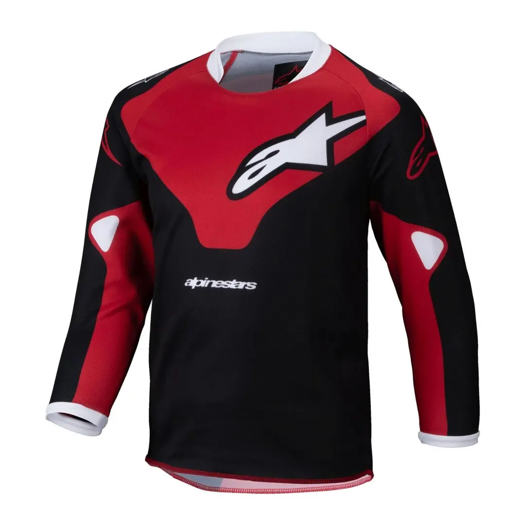 Alpinestars Kids Racer Veil Kros Çocuk Motosiklet Jerseyi Siyah / Kırmızı / Beyaz