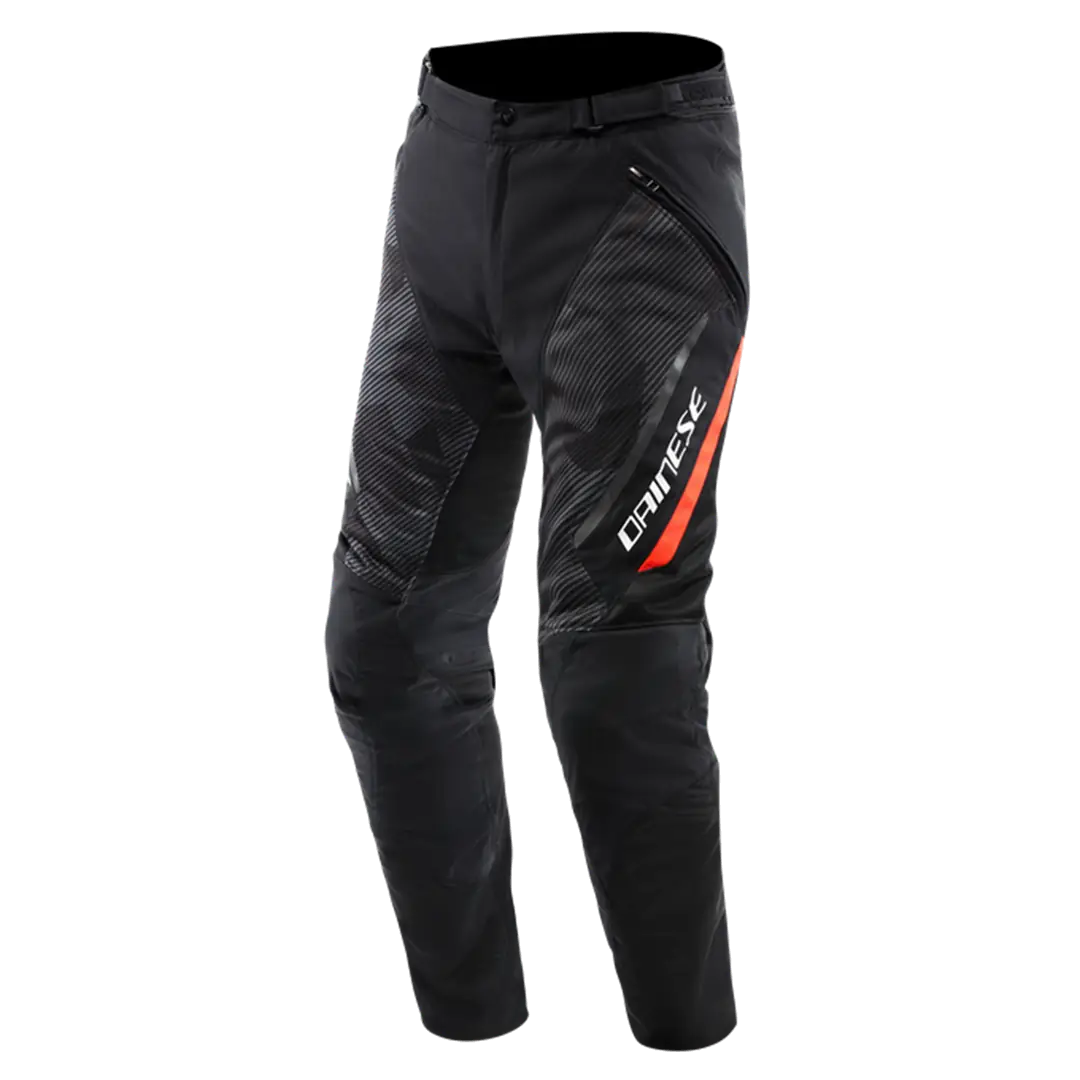 DAINESE DRAKE 2 SUPER AIR TEX PANTS BLACK/ANTHRACITE/RED-FLU
