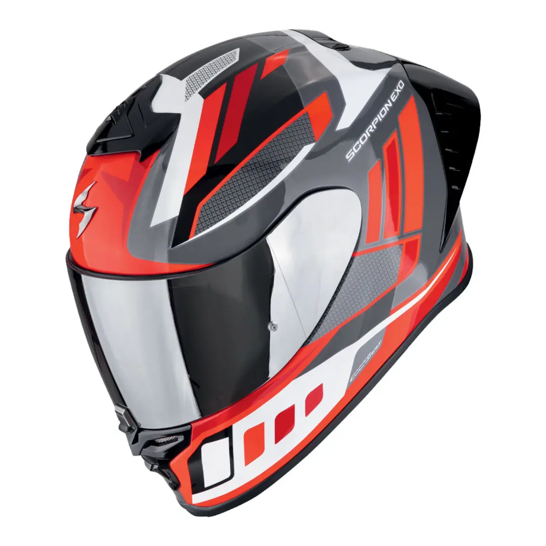 Scorpion EXO R1 Evo II Air Vital Spor Motosiklet Kaskı Gri / Beyaz / Kırmızı