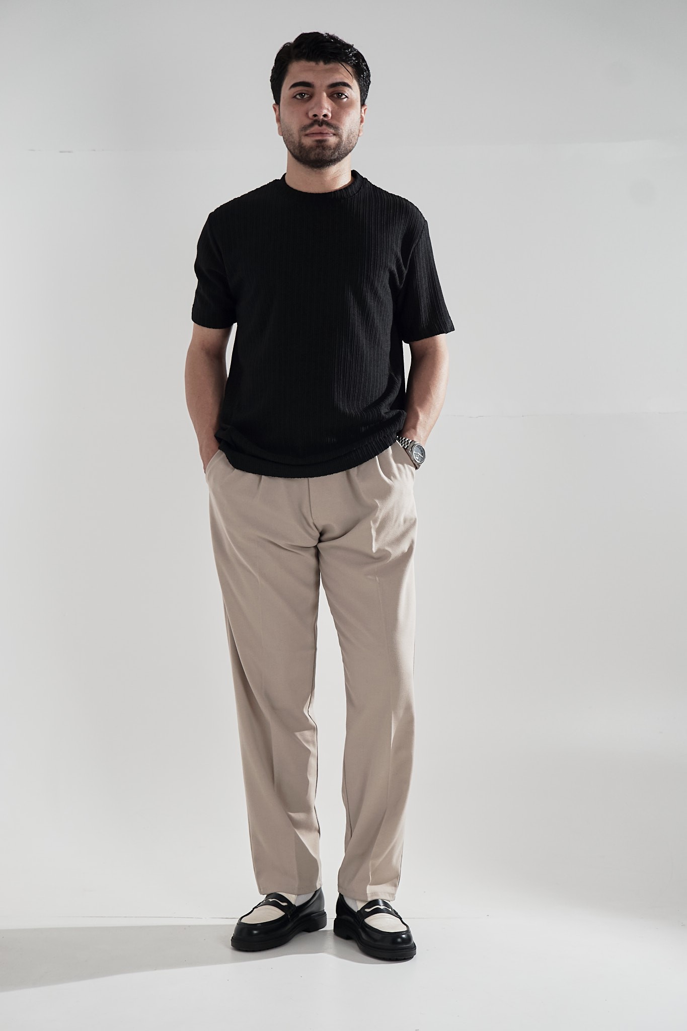 Pedro Şeritli Siyah T-shirt