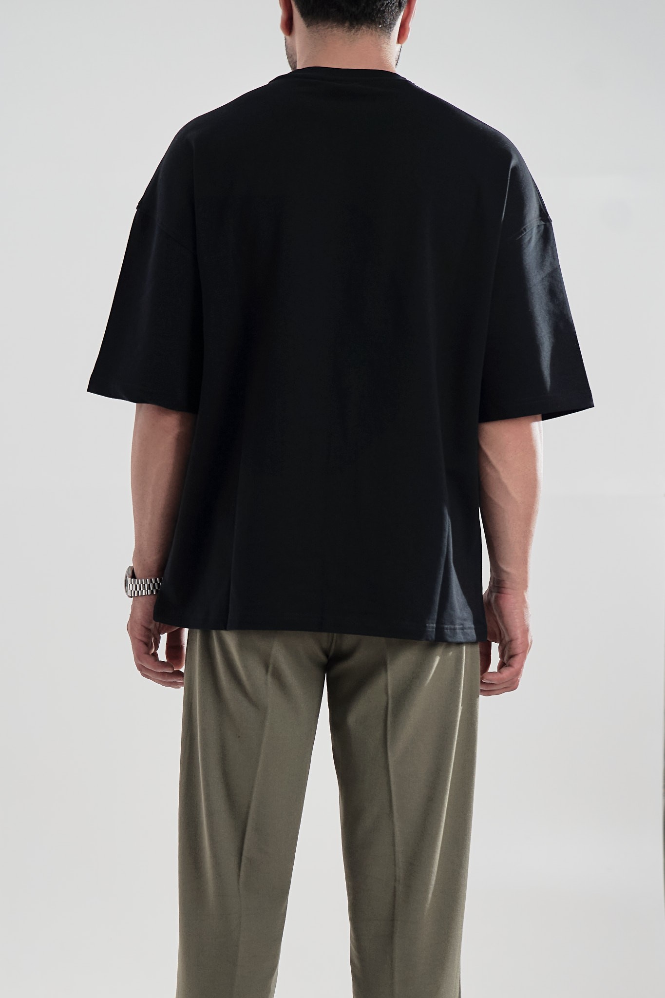 Siyah Cepli Oversize T-Shırt