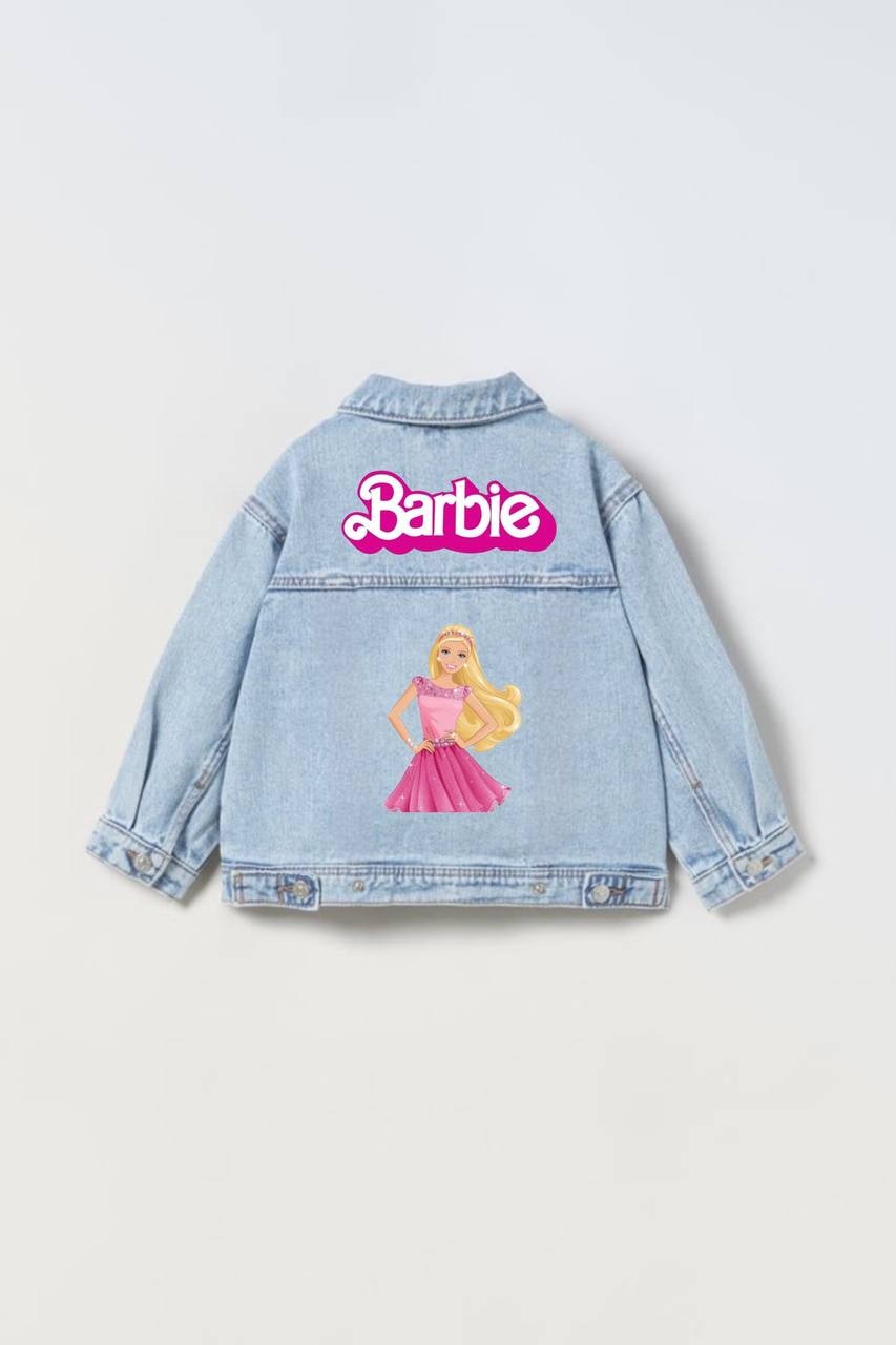 Barbie Baskılı Denim Ceket