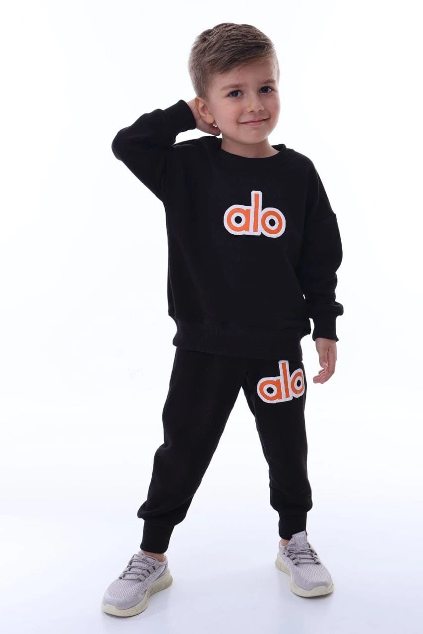 ALO Baskılı Siyah Renkli Takım