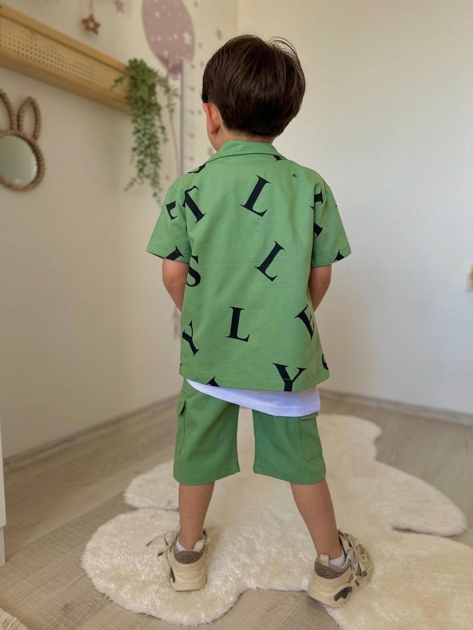 Yeşil 3lü Gabardin Takım
