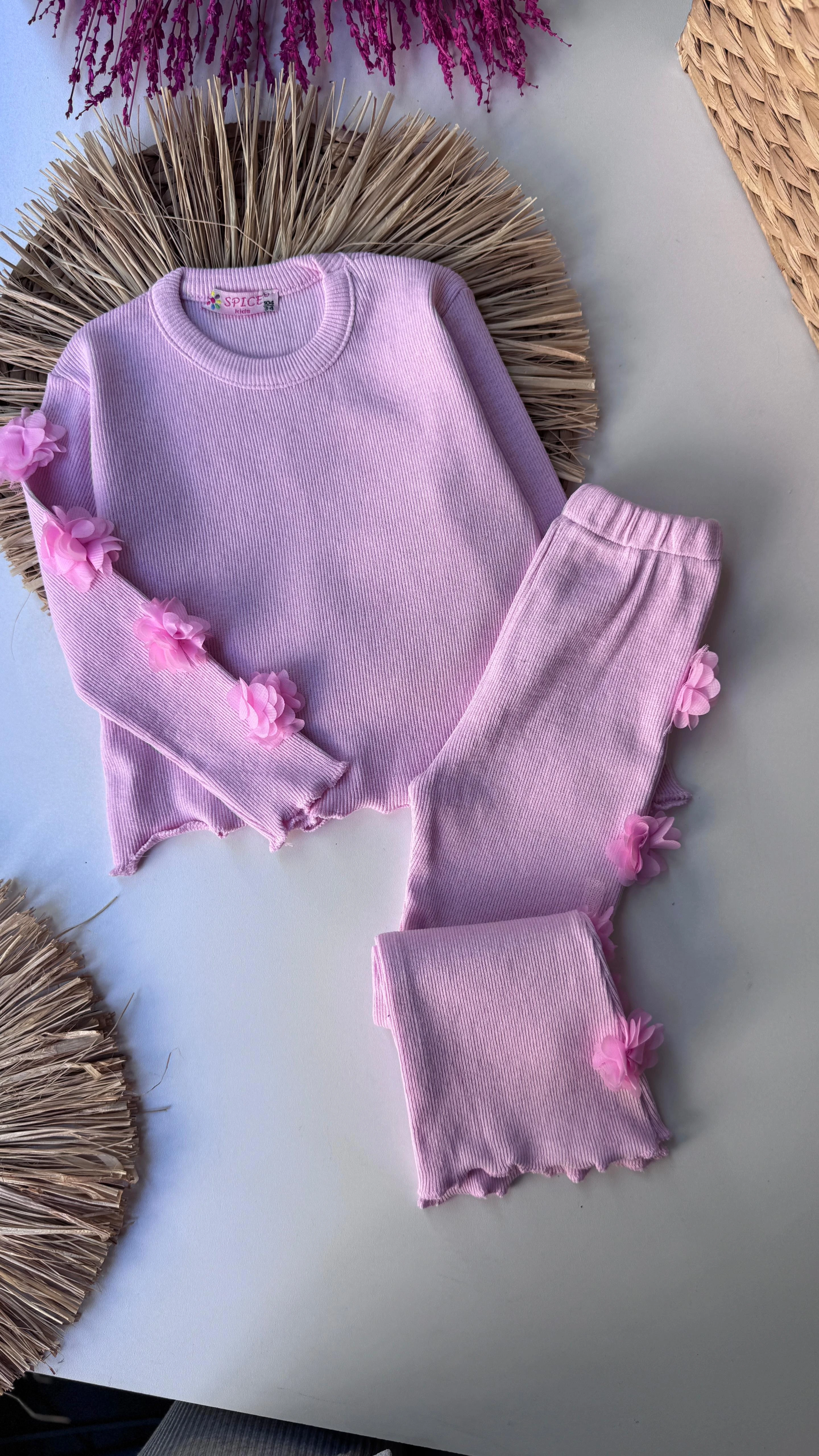 Pembe Çiçekli Kaşkorse Takım