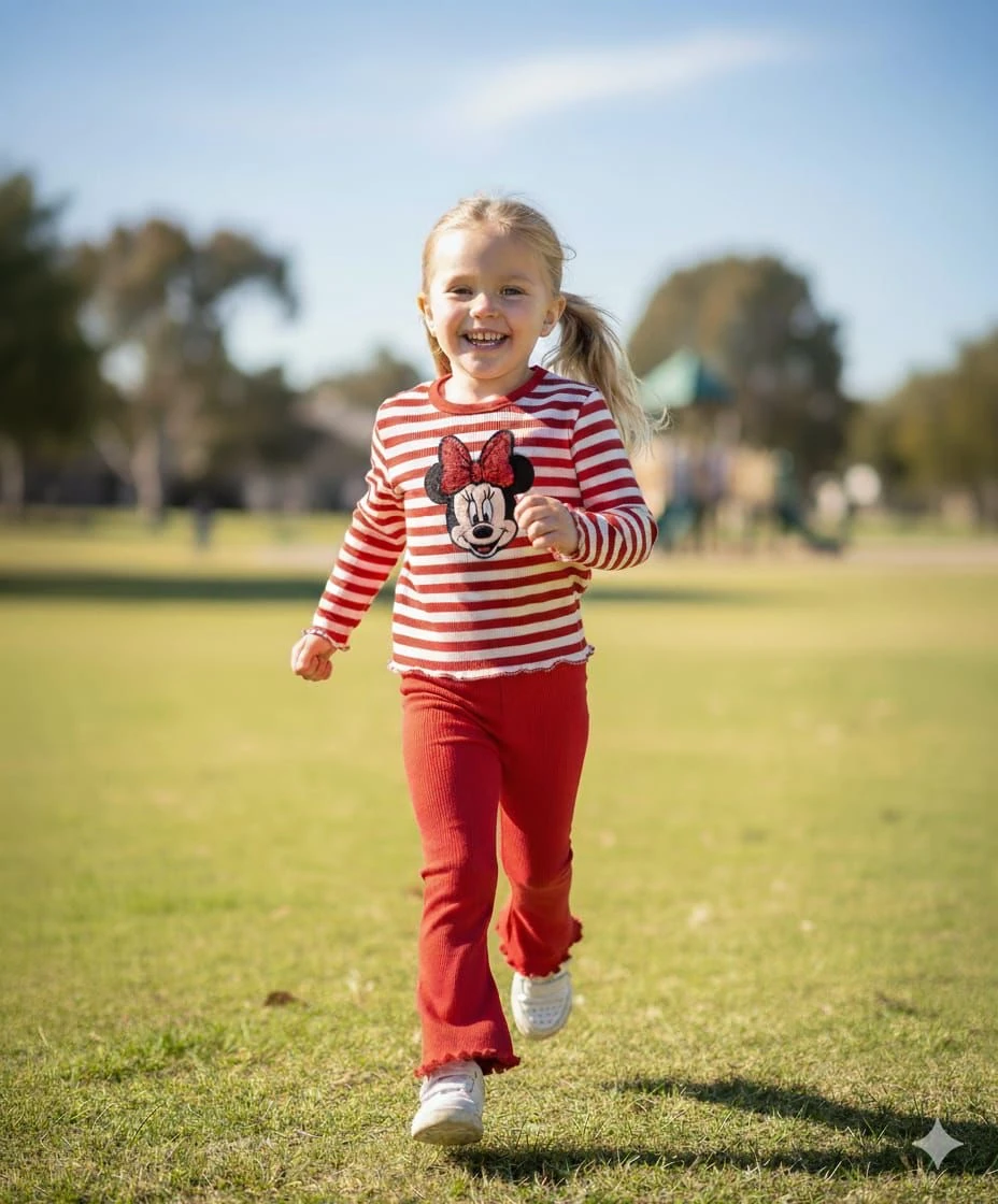 Bordo Minnie Baskılı Kaşkorse Takım