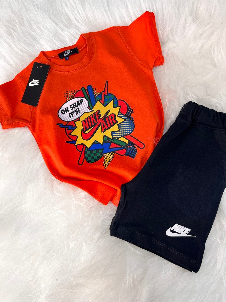 Turuncu Siyah Nike Baskılı Takım
